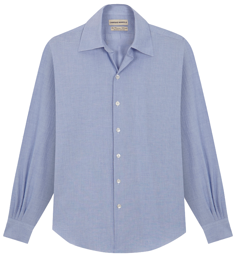 LIGHT BLUE SEERSUCKER NORMAL SHIRT