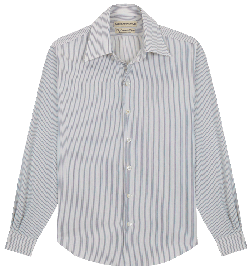WHITE BLUE STRIPES NORMAL SHIRT