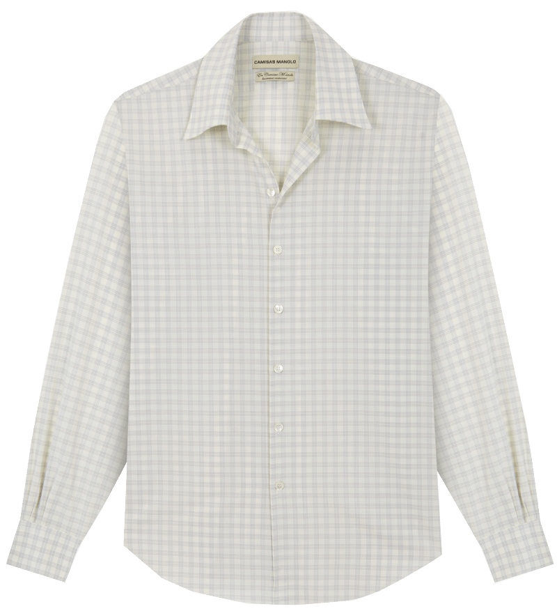 ivory grey checks normal shirt