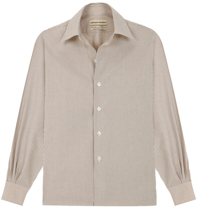 BROWN/WHITE STRIPES CAMISA SHIRT
