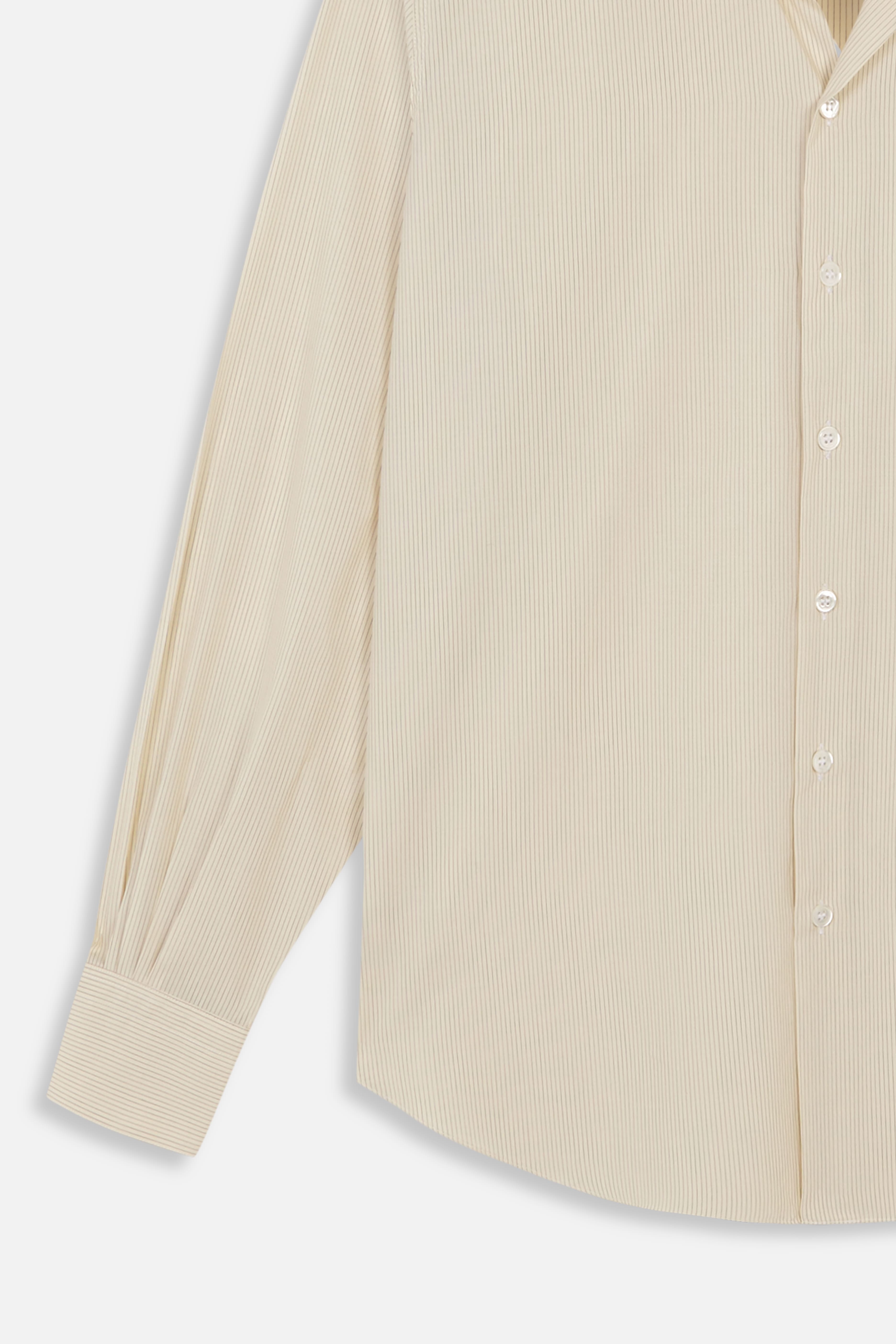 PALE YELLOW BLACK STRIPES NORMAL SHIRT