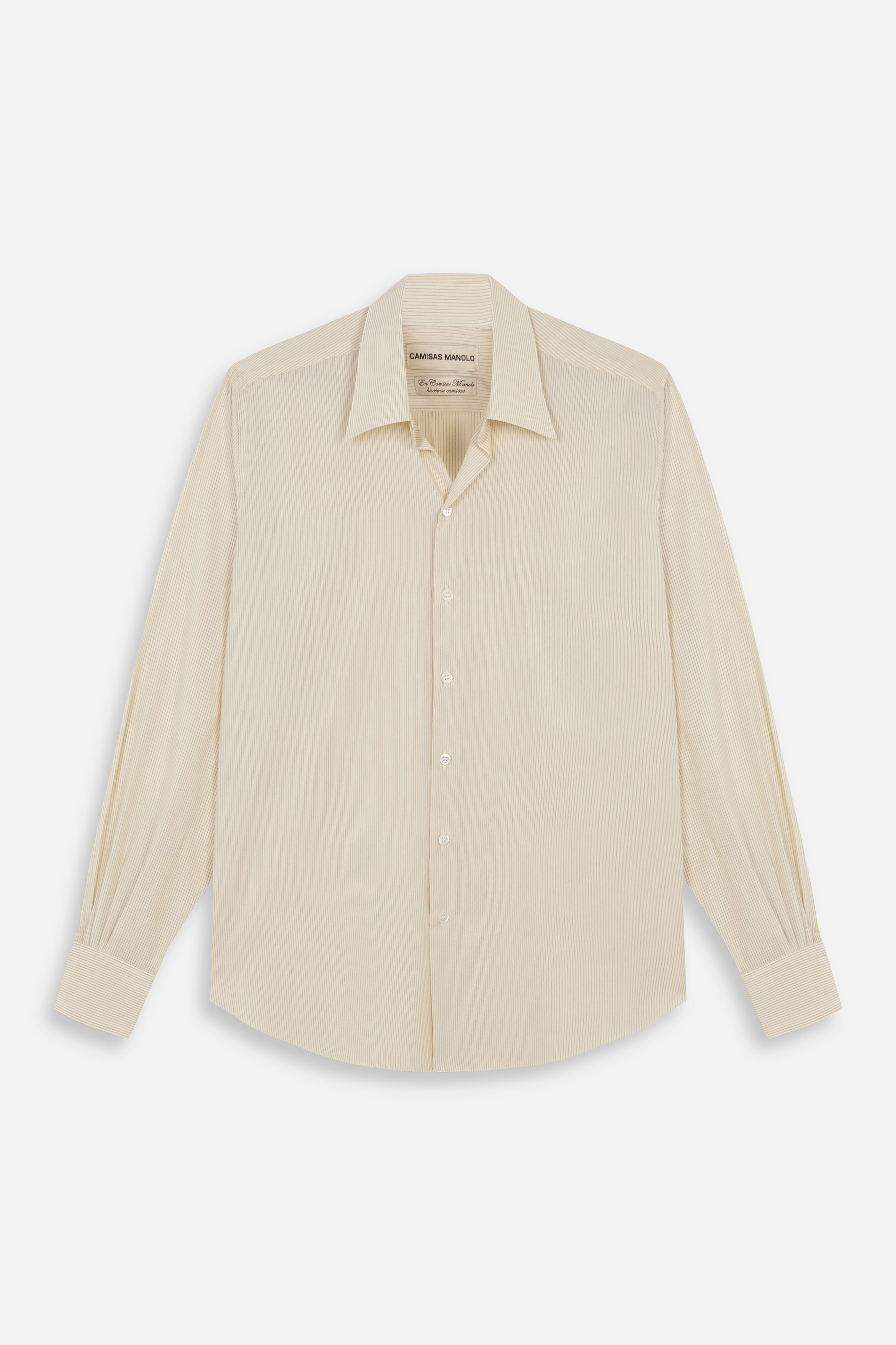 PALE YELLOW BLACK STRIPES NORMAL SHIRT