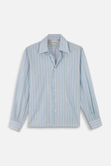 blue green/brown stripes camisa shirt