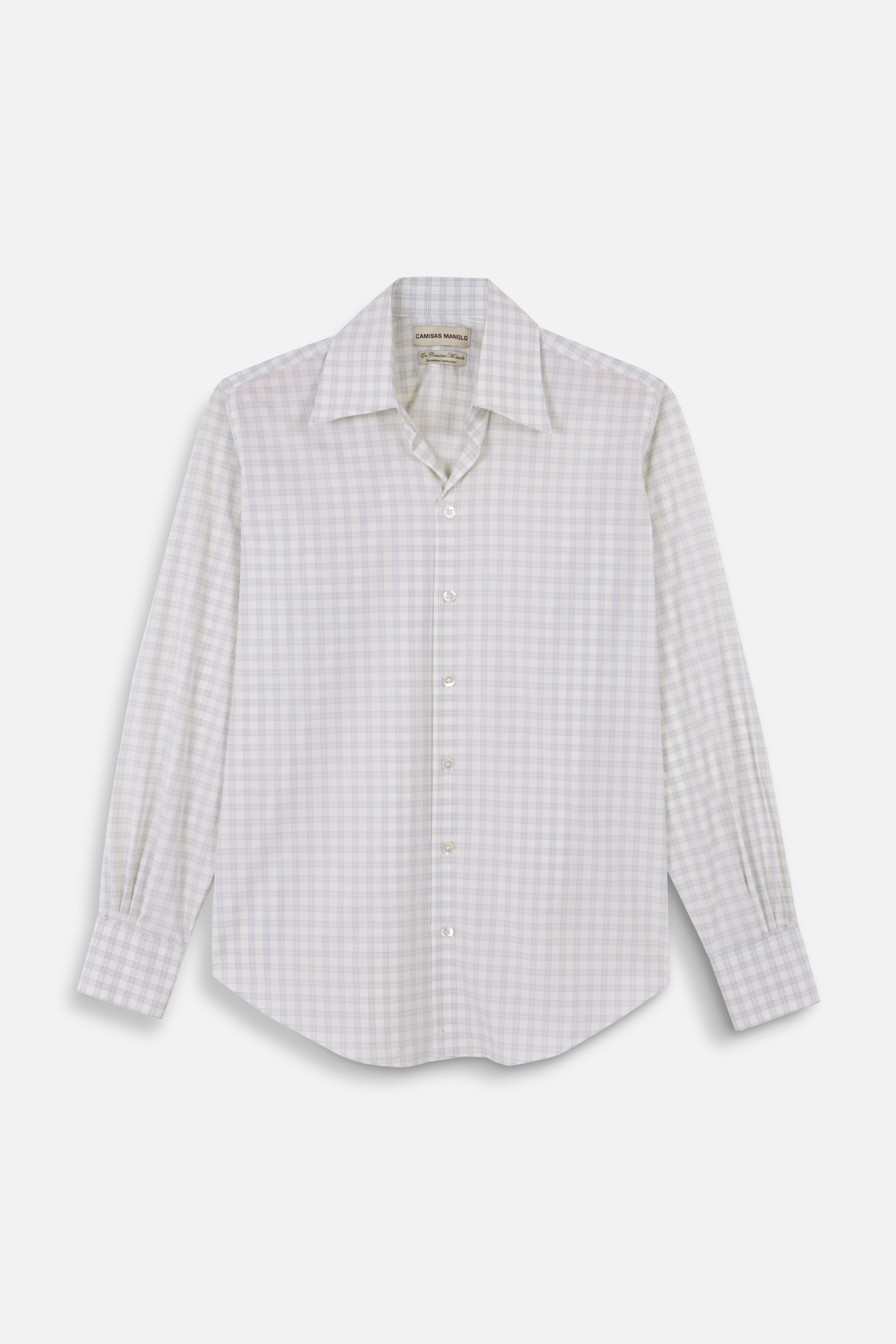 WHITE GREY CHECKS NORMAL SHIRT