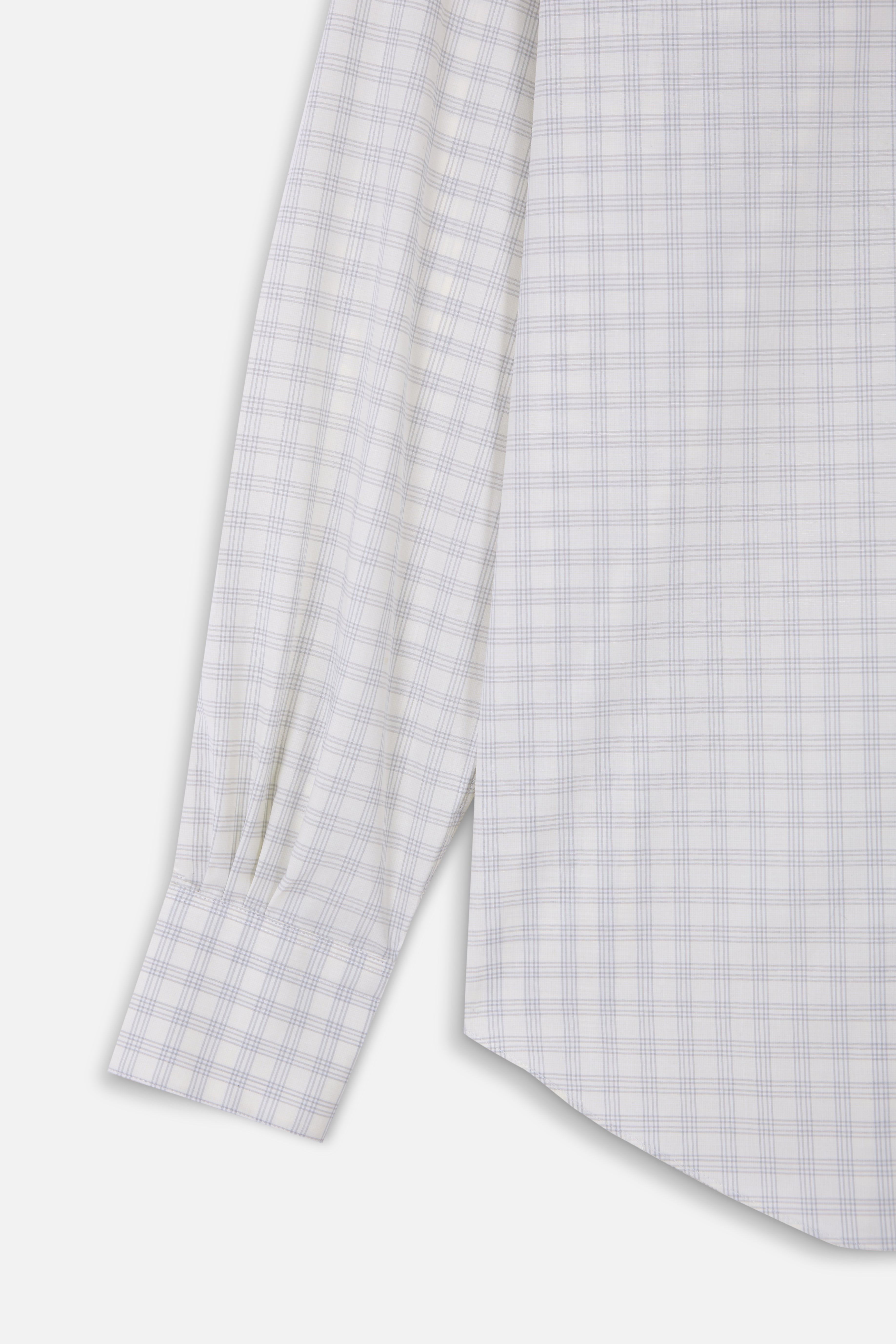 WHITE GREY CHECKS NORMAL SHIRT