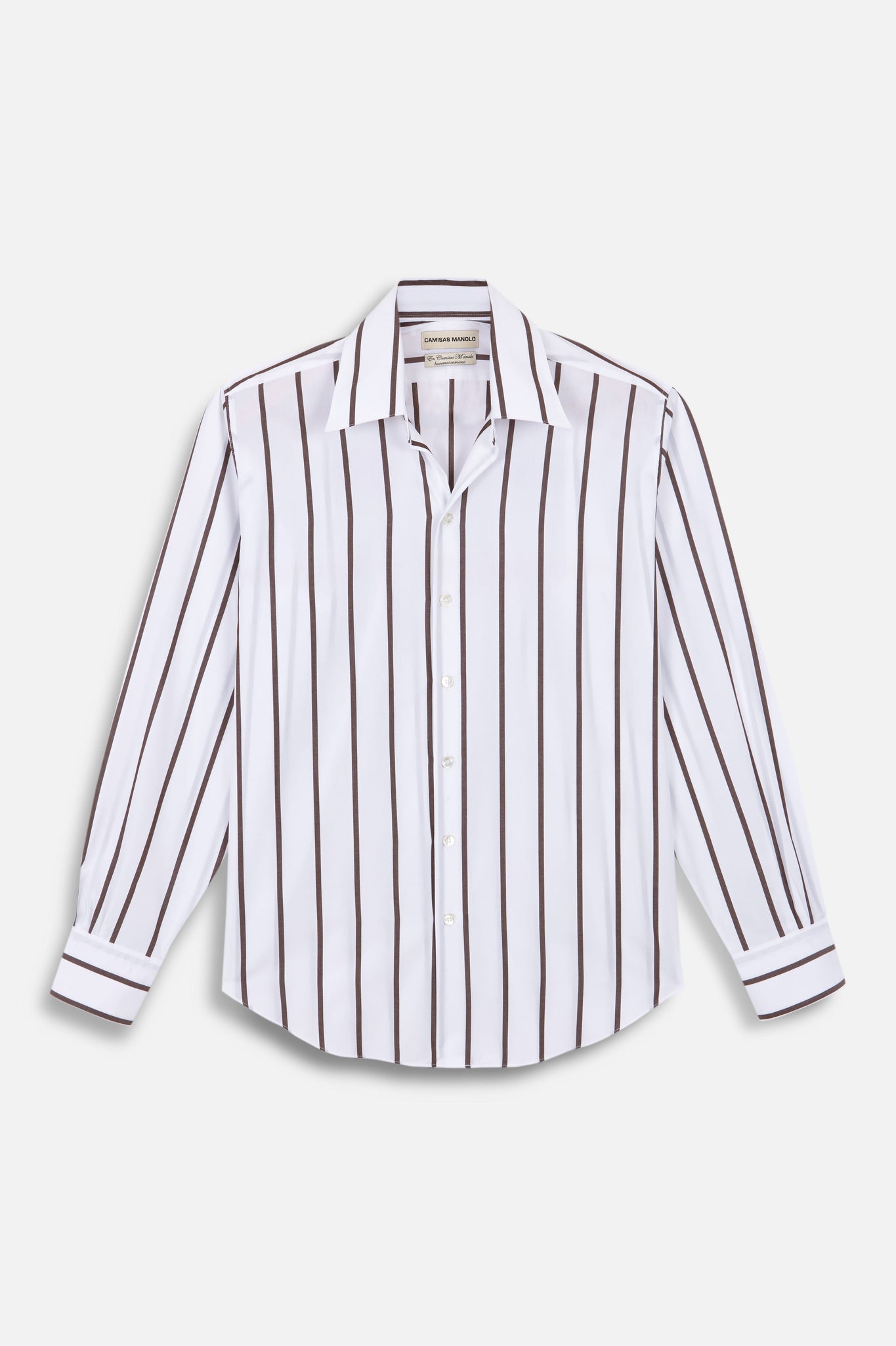 BROWN WIDE STRIPES NORMAL SHIRT