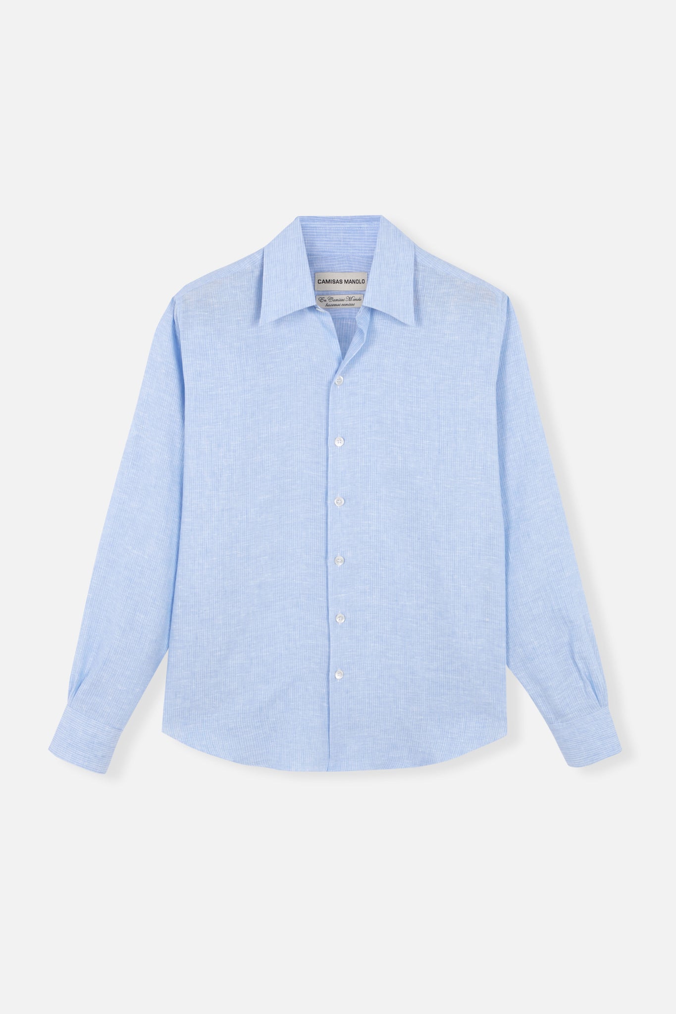 LIGHT BLUE WHITE STRIPES NORMAL SHIRT