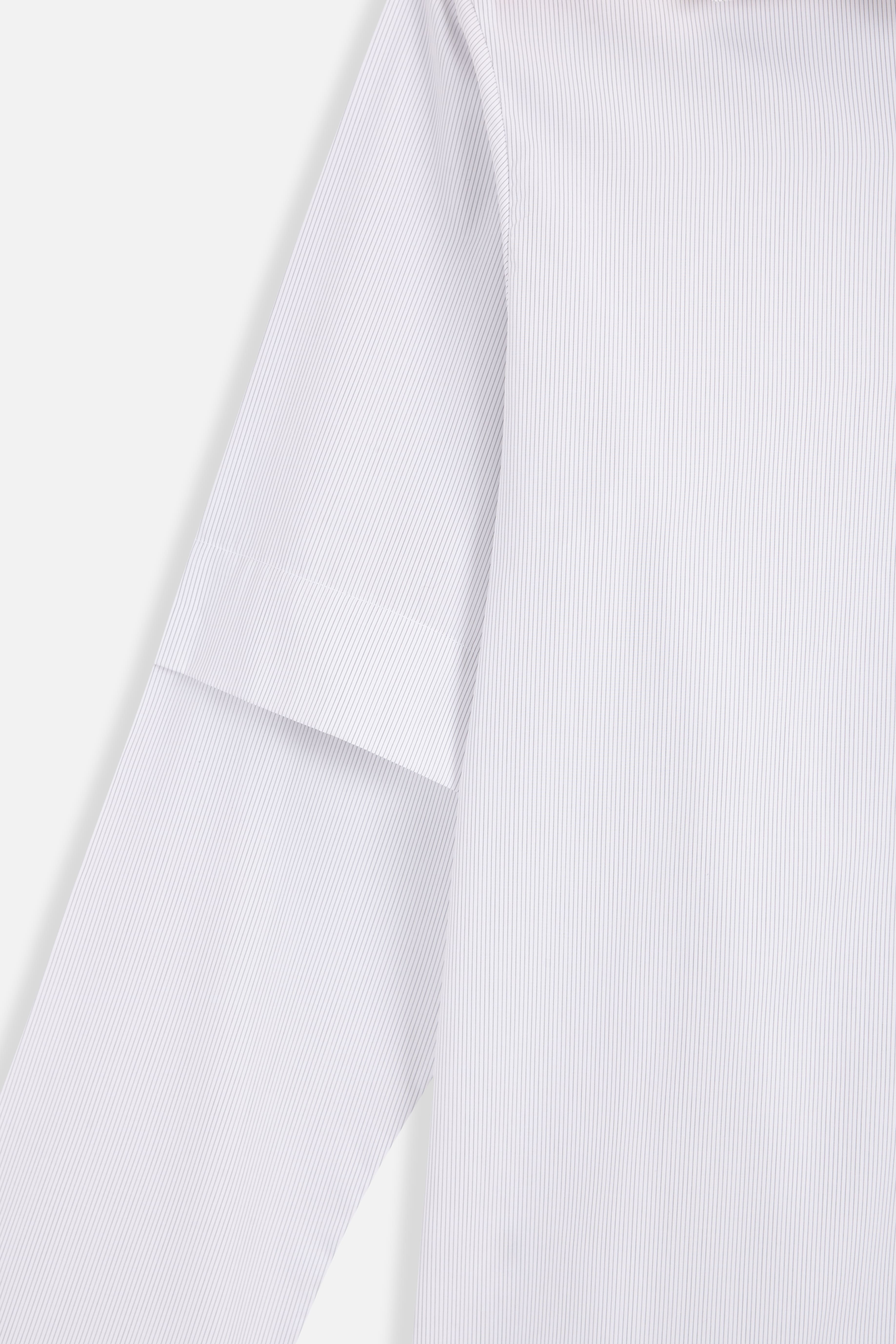 white black stripes double sleeve shirt