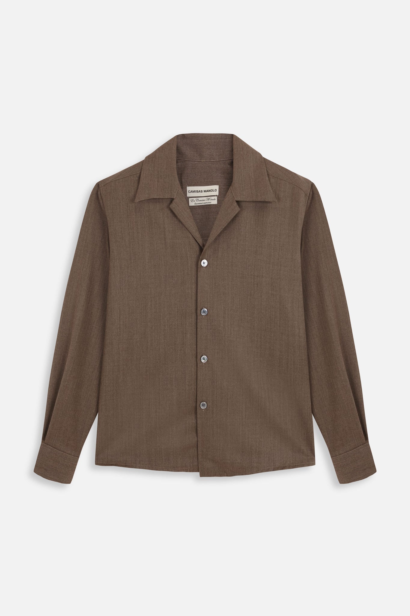 brown wool buenas noches shirt