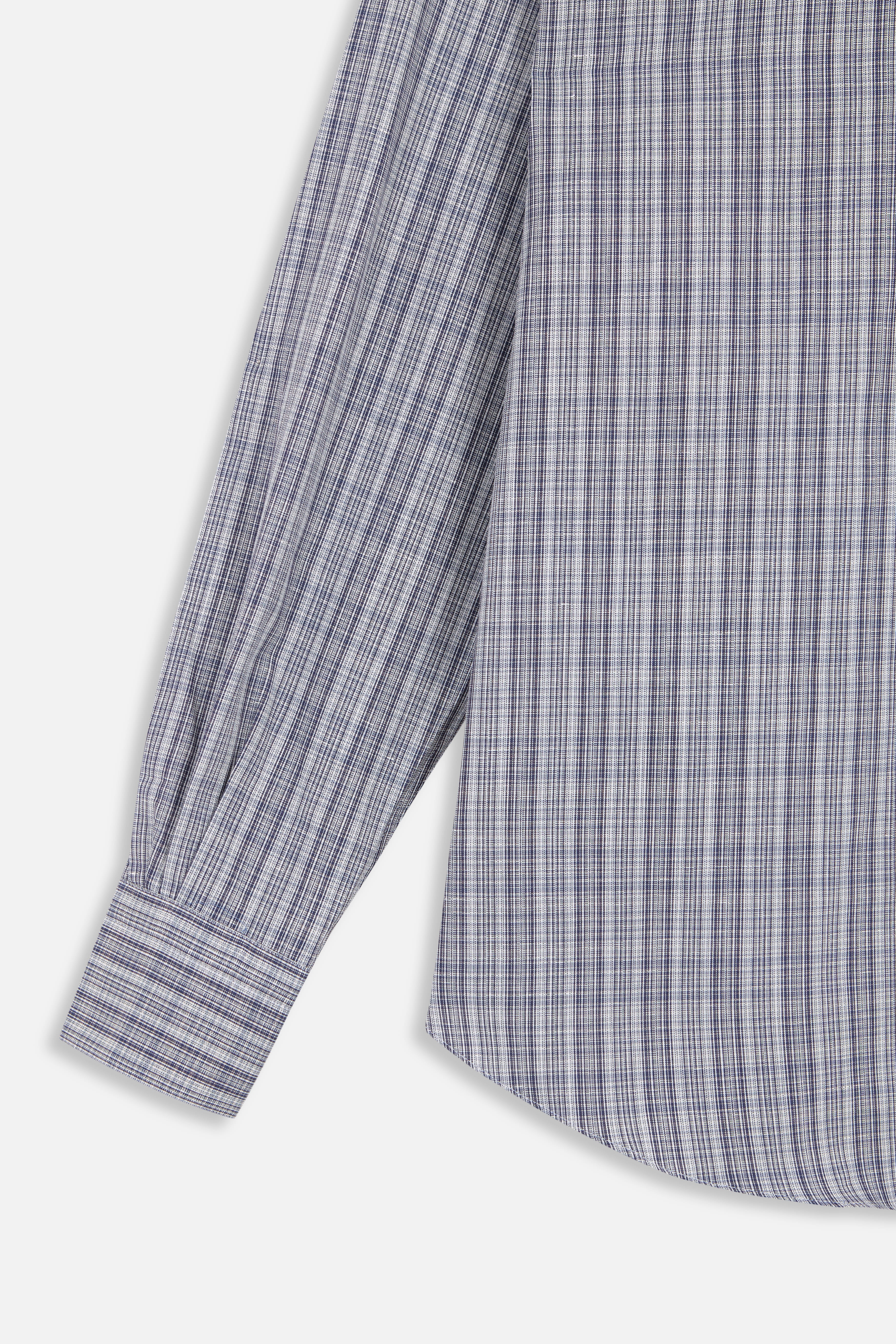 blue white multicheck normal shirt