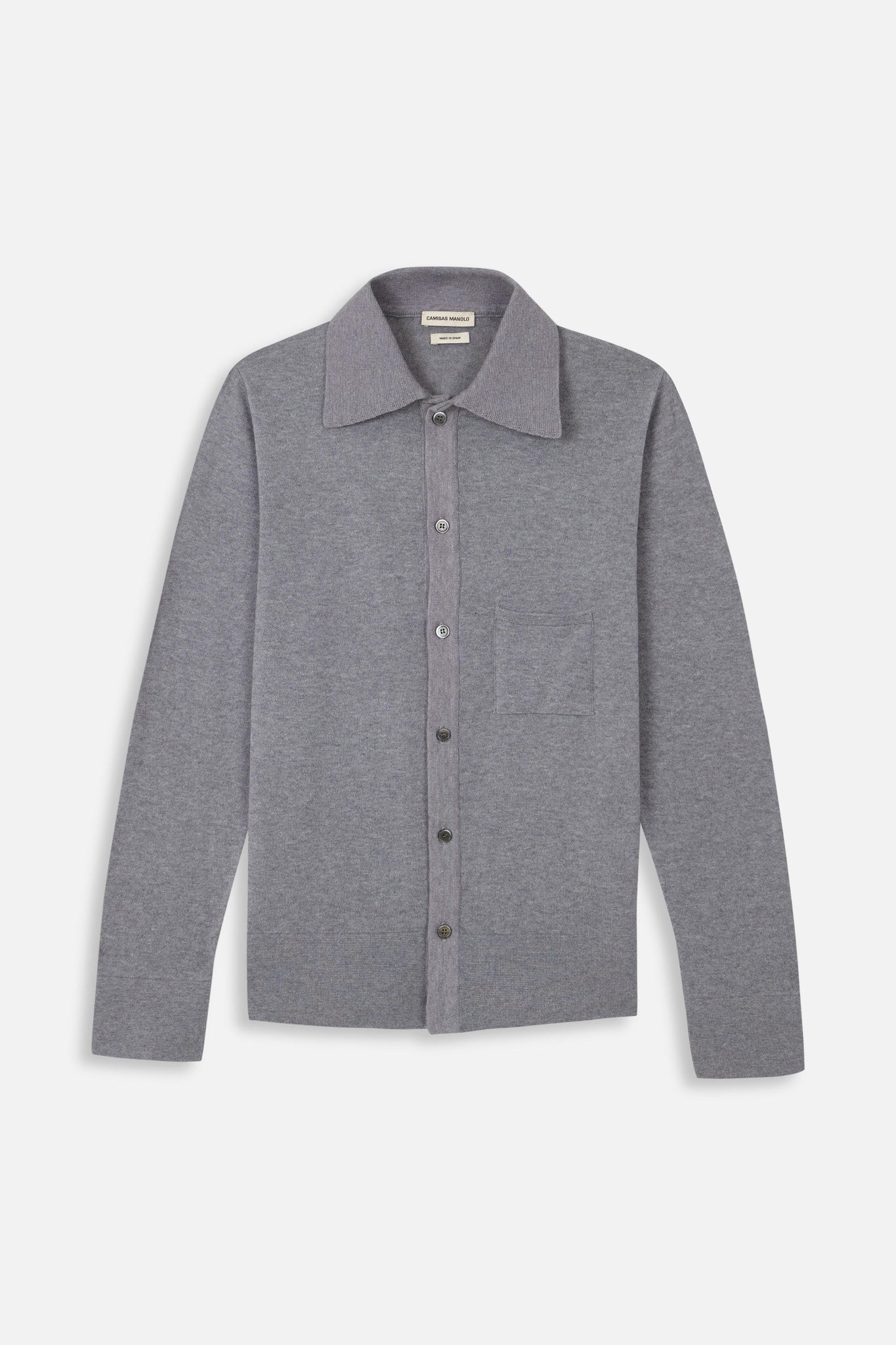 LIGHT GREY KNITTED SHIRT