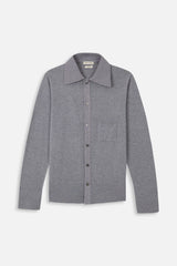grey knitted shirt