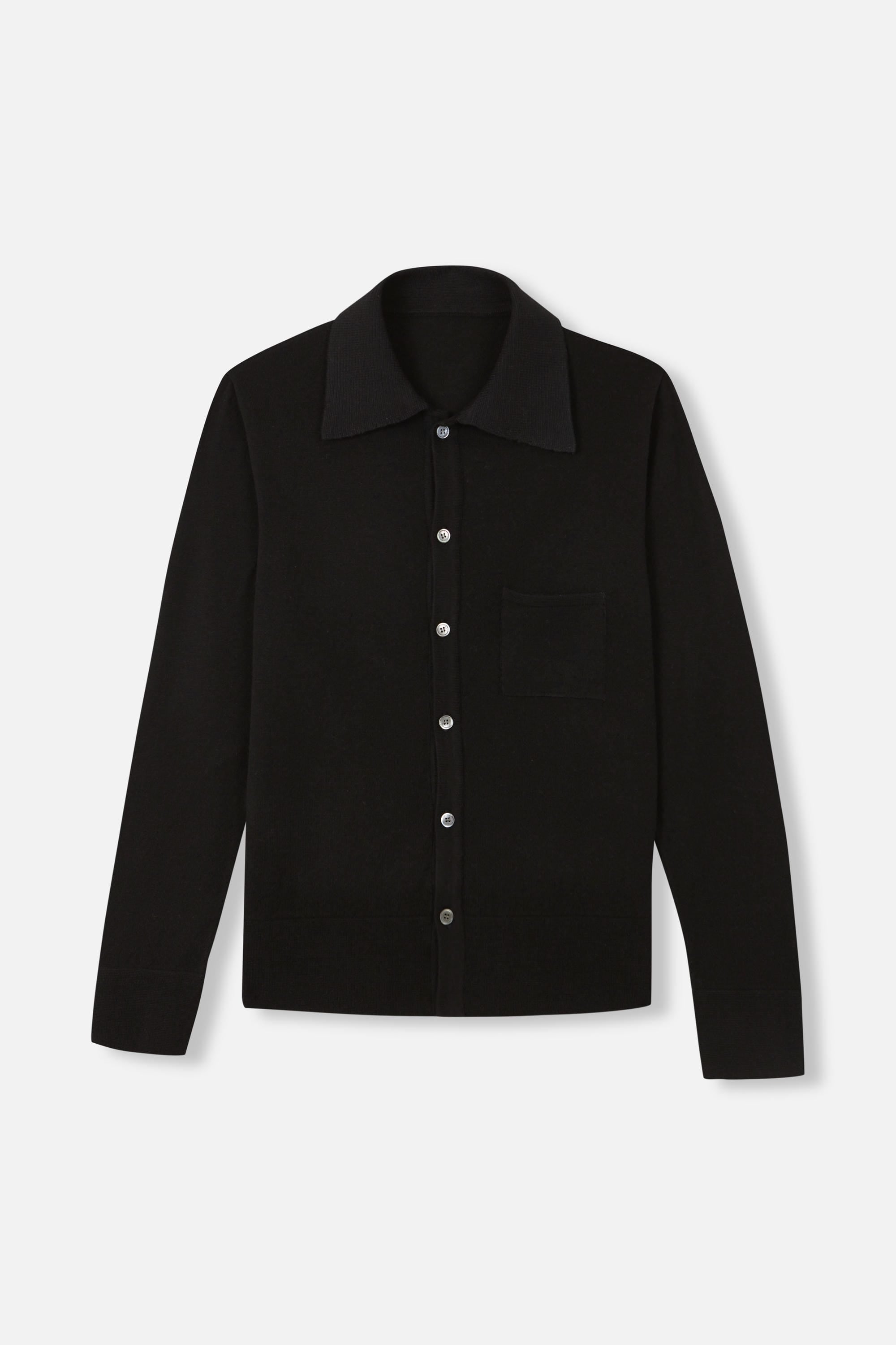 black knitted shirt