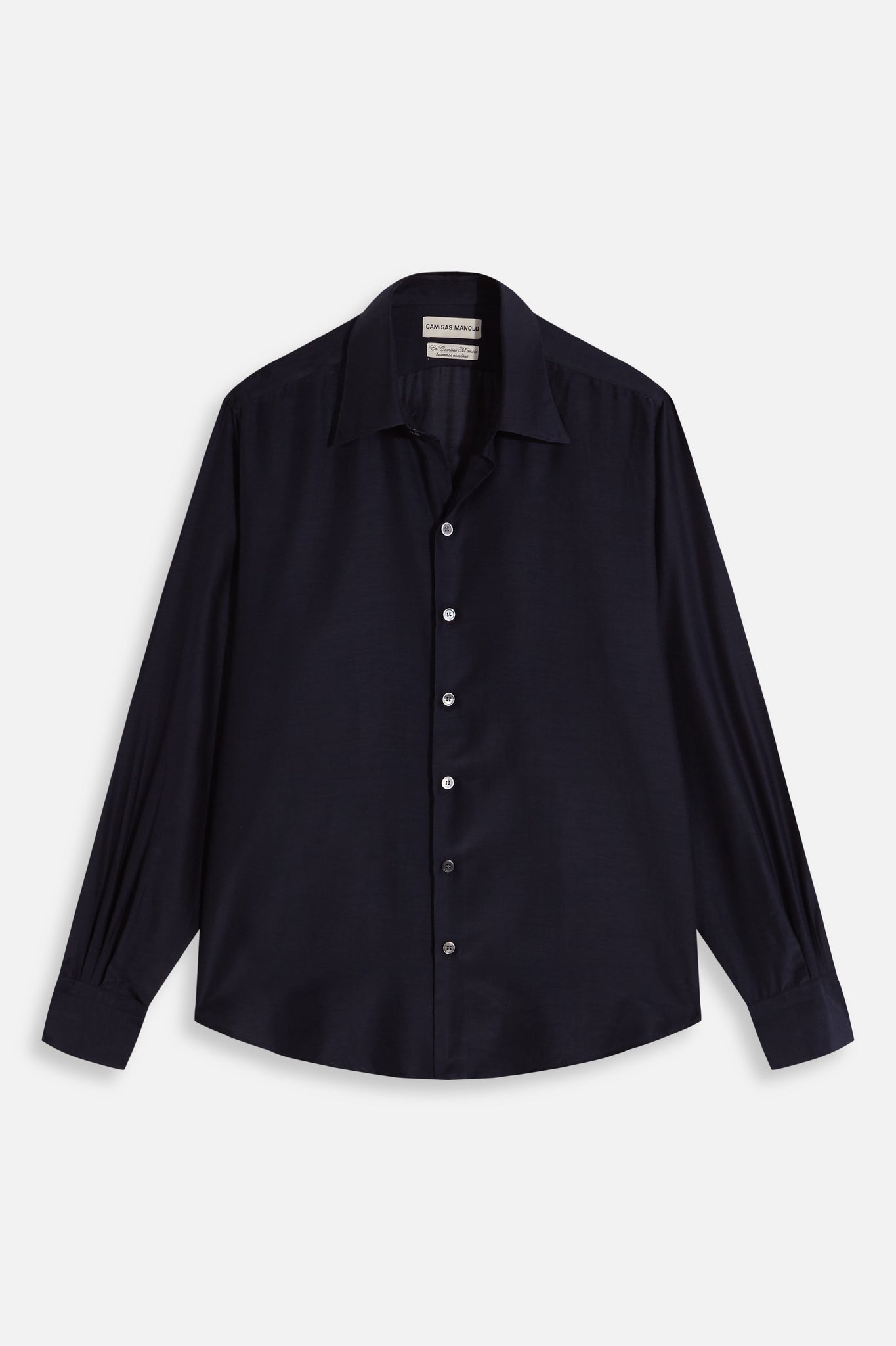 navy silk/cotton normal shirt