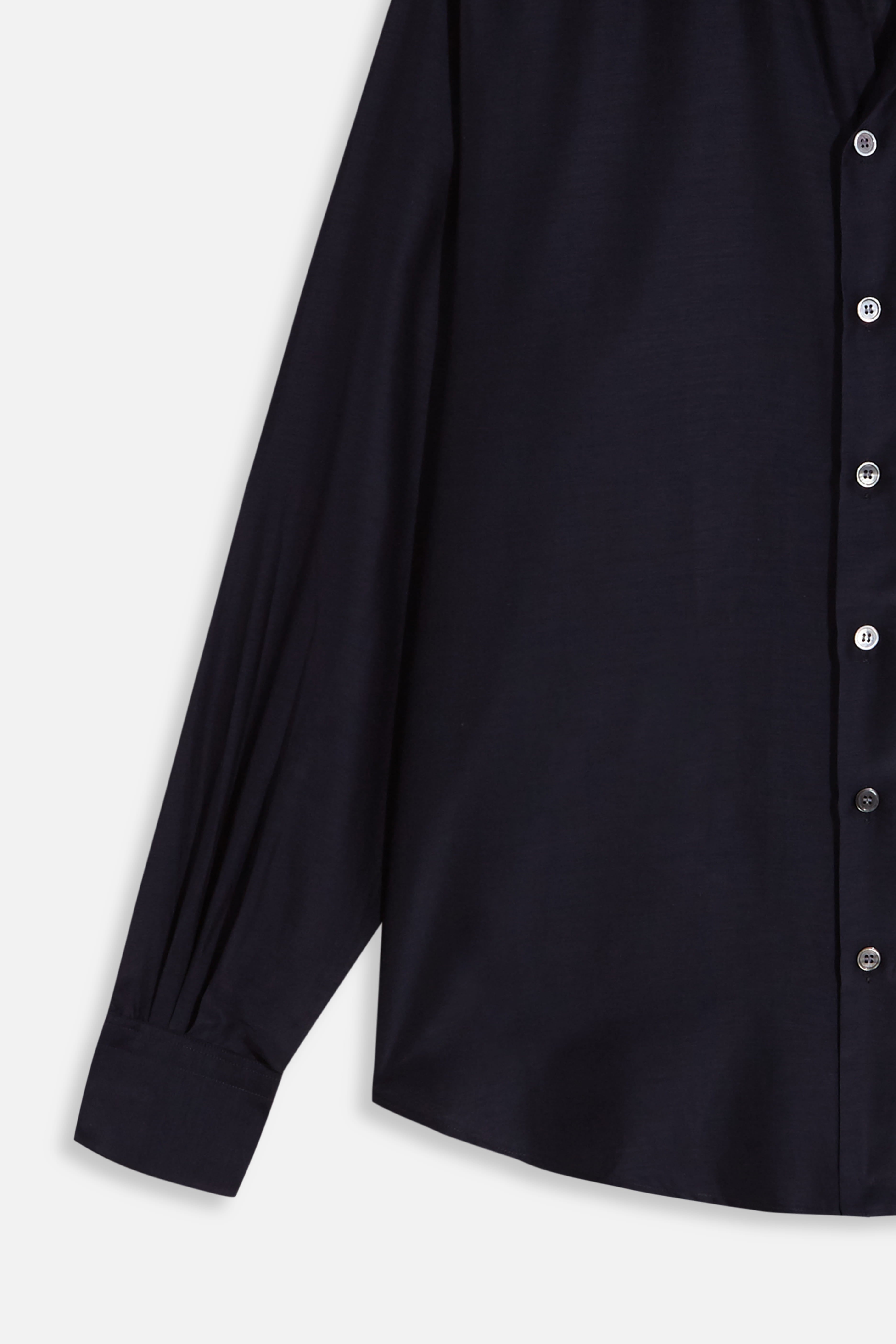 navy silk/cotton normal shirt