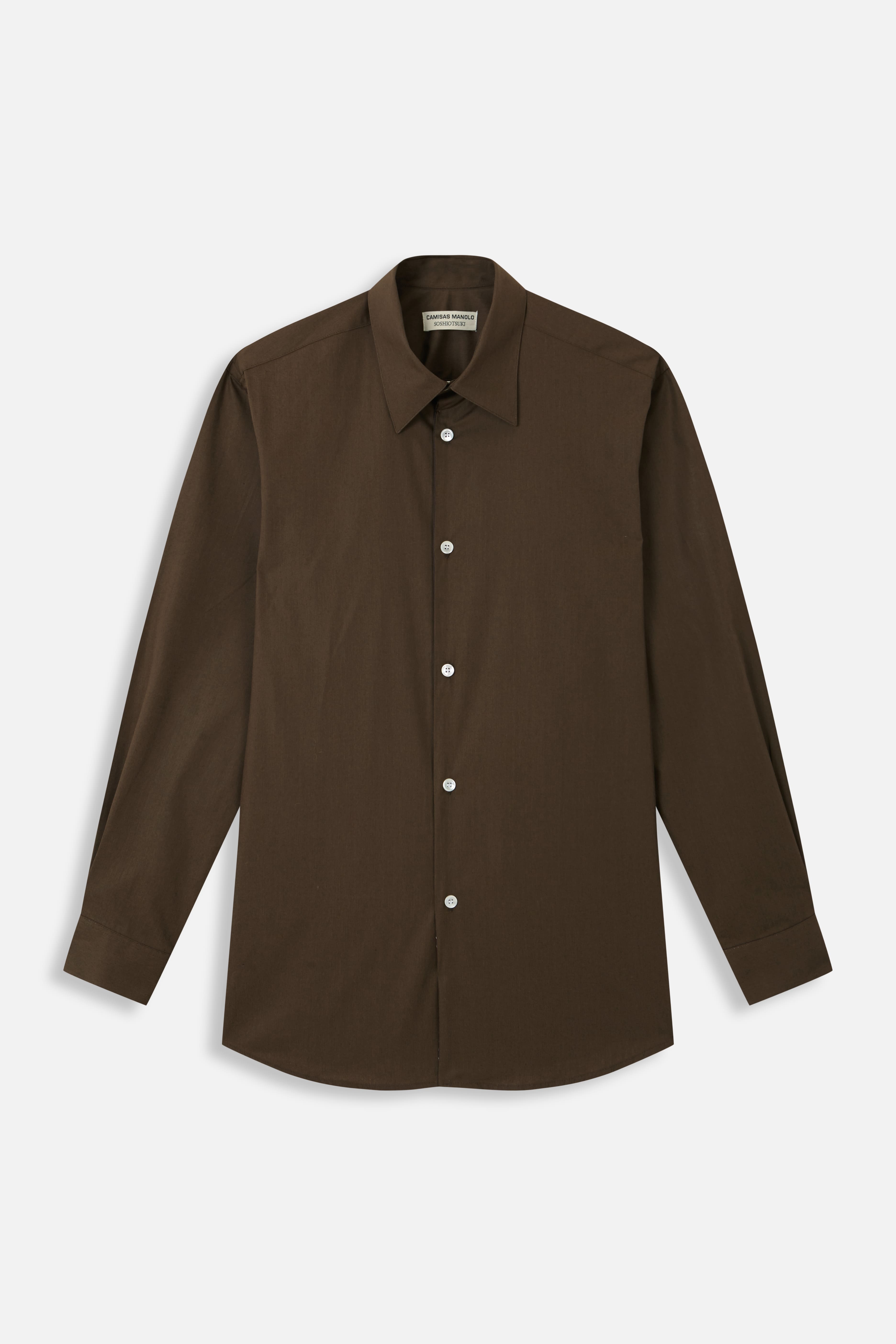 BROWN DRAPE FACING SHIRT