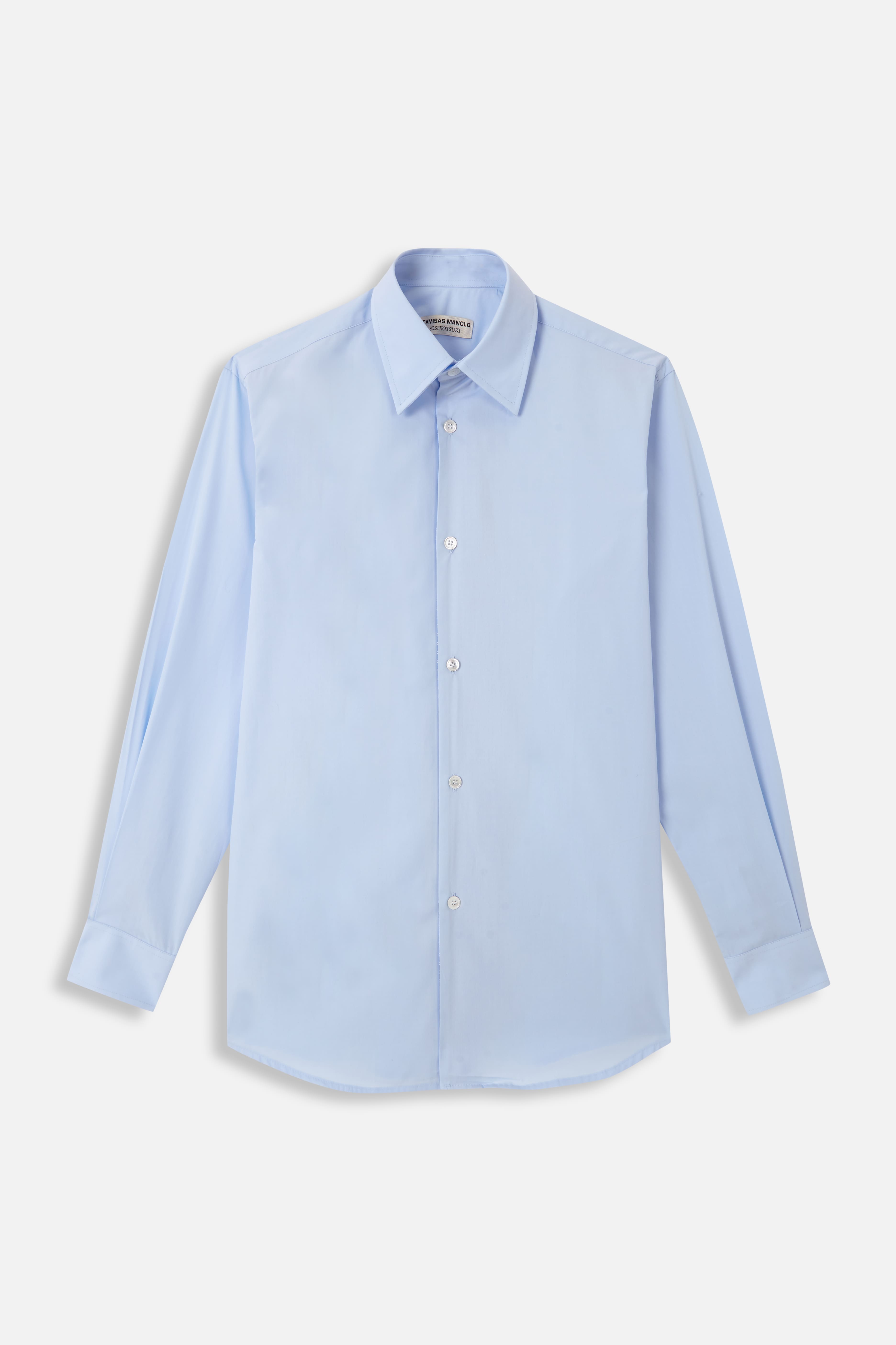 BLUE DRAPE FACING SHIRT