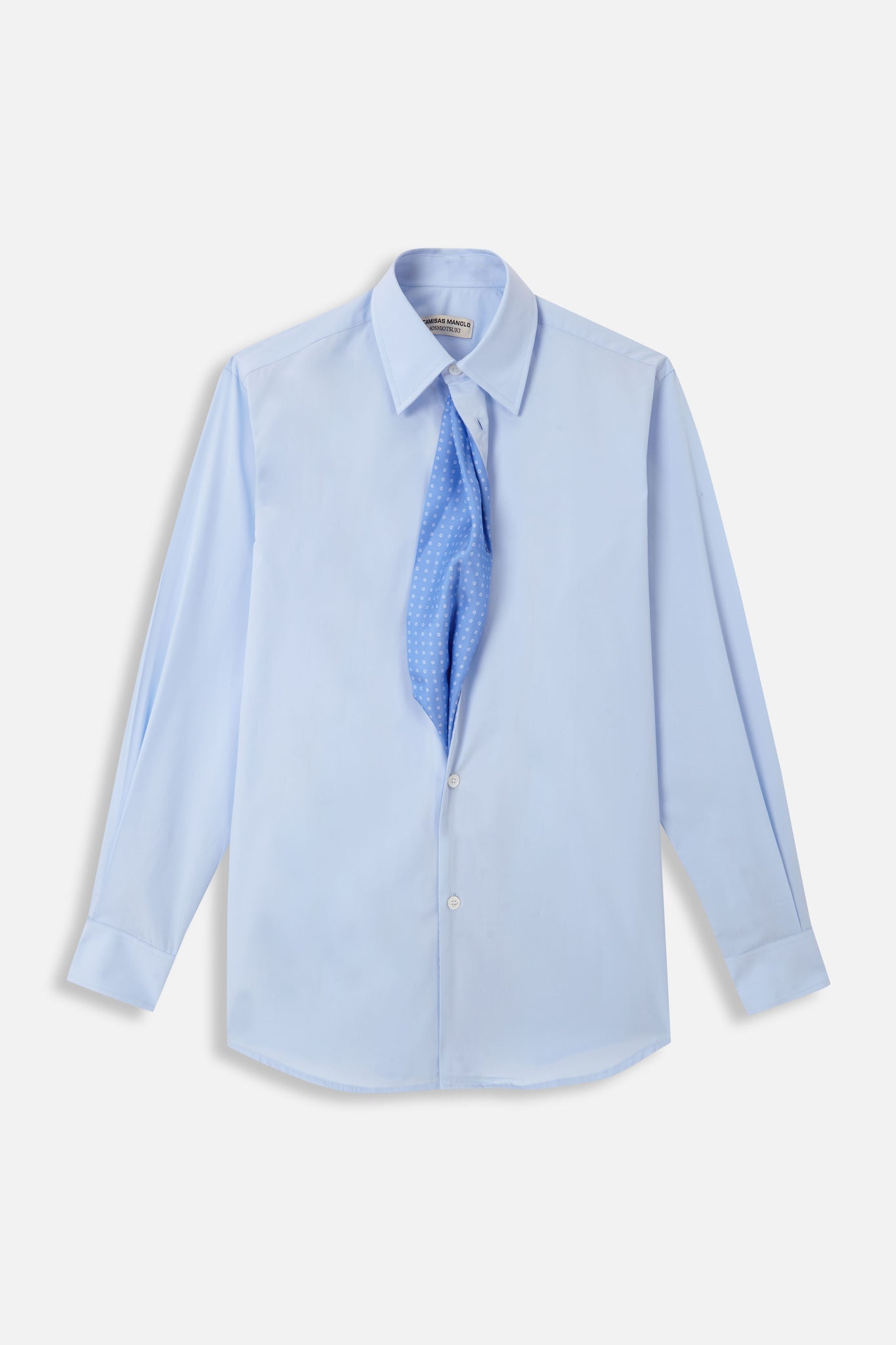 BLUE DRAPE FACING SHIRT