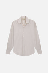 WHITE OCHER STRIPES NORMAL SHIRT