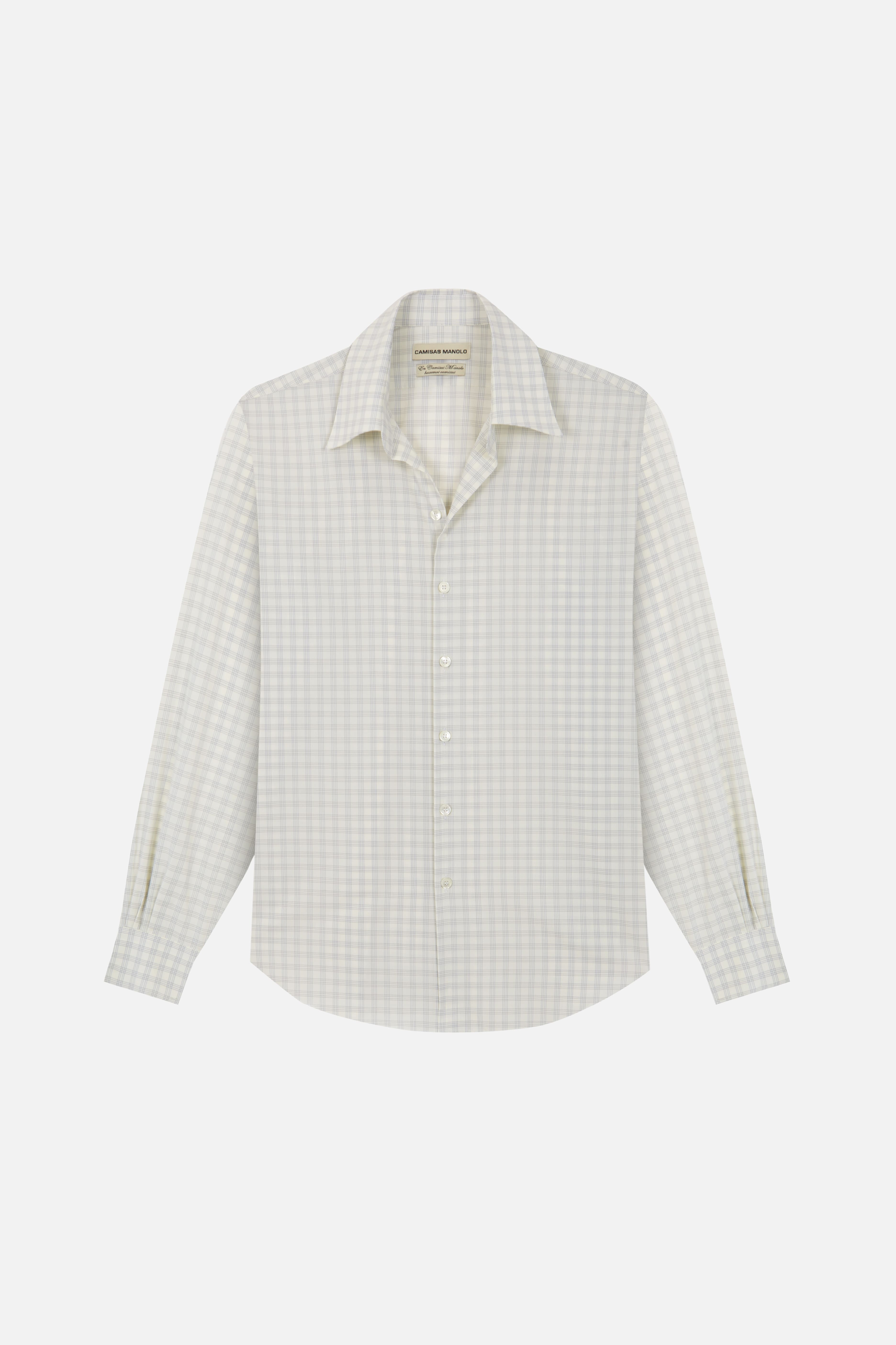ivory grey checks normal shirt