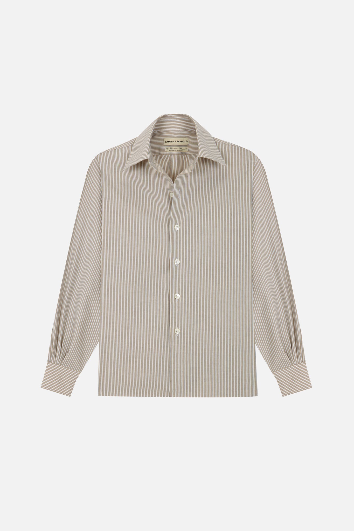 BROWN/WHITE STRIPES CAMISA SHIRT