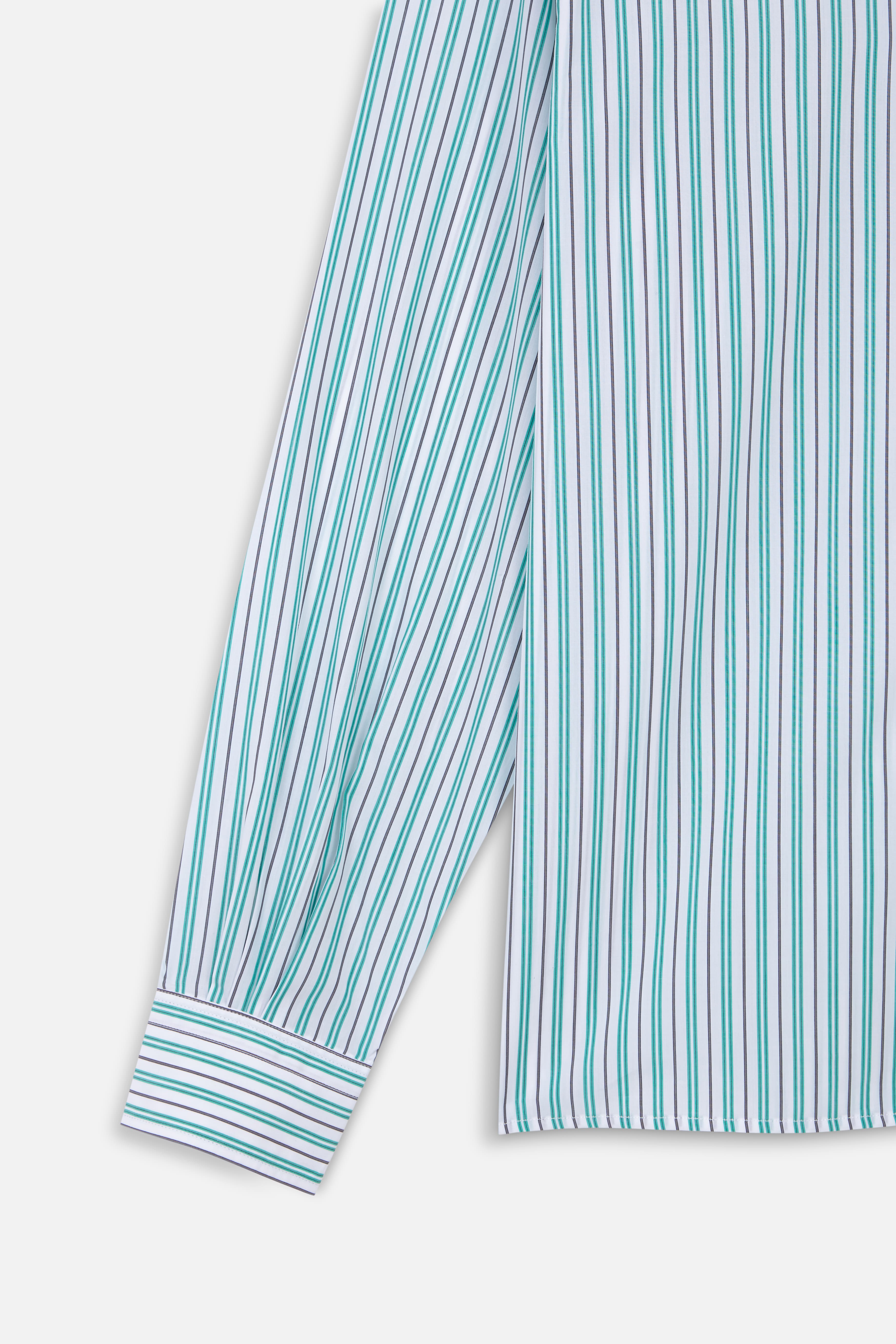 white green/grey stripes camisa shirt