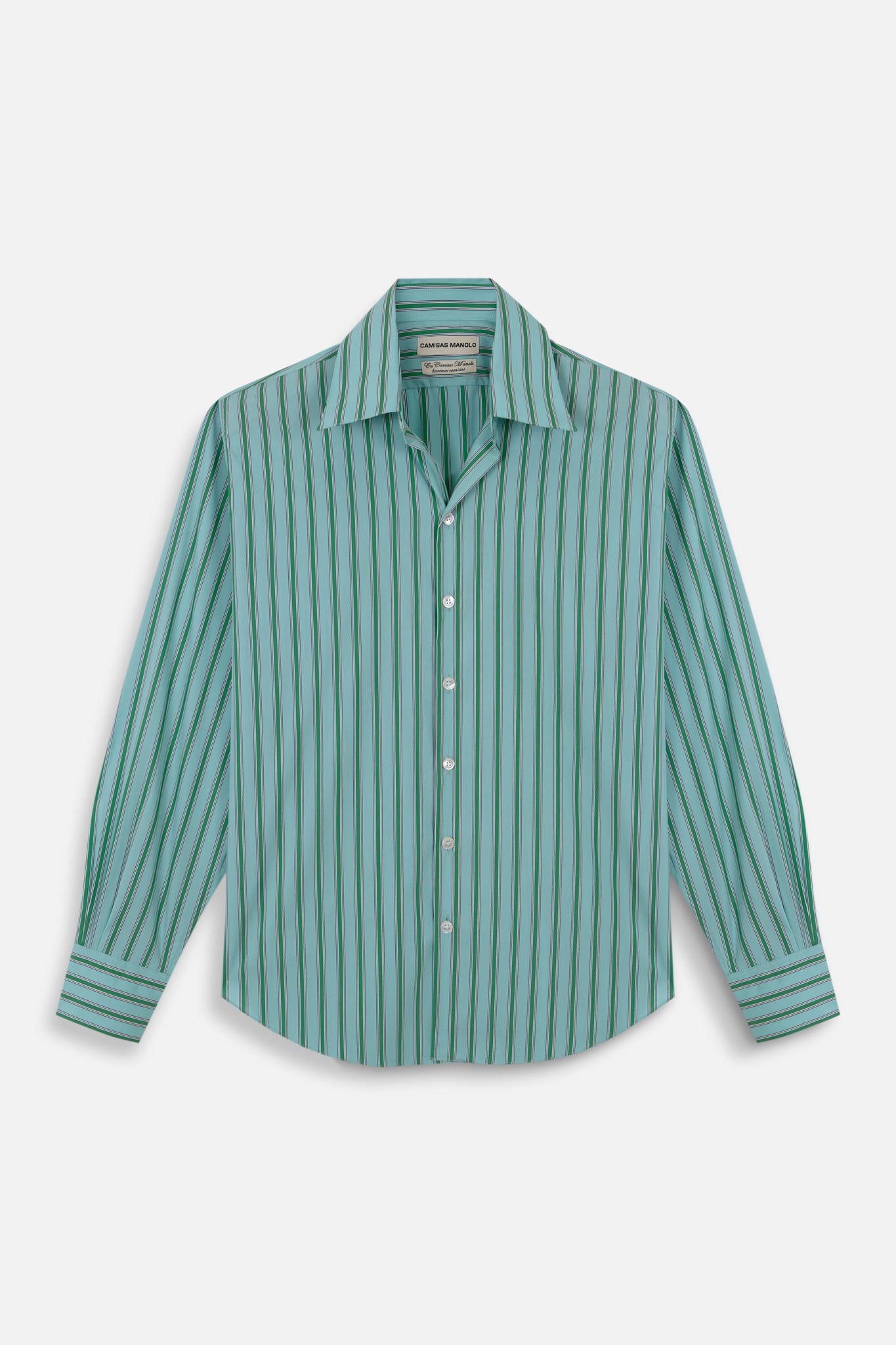 GREEN GREEN STRIPES NORMAL SHIRT