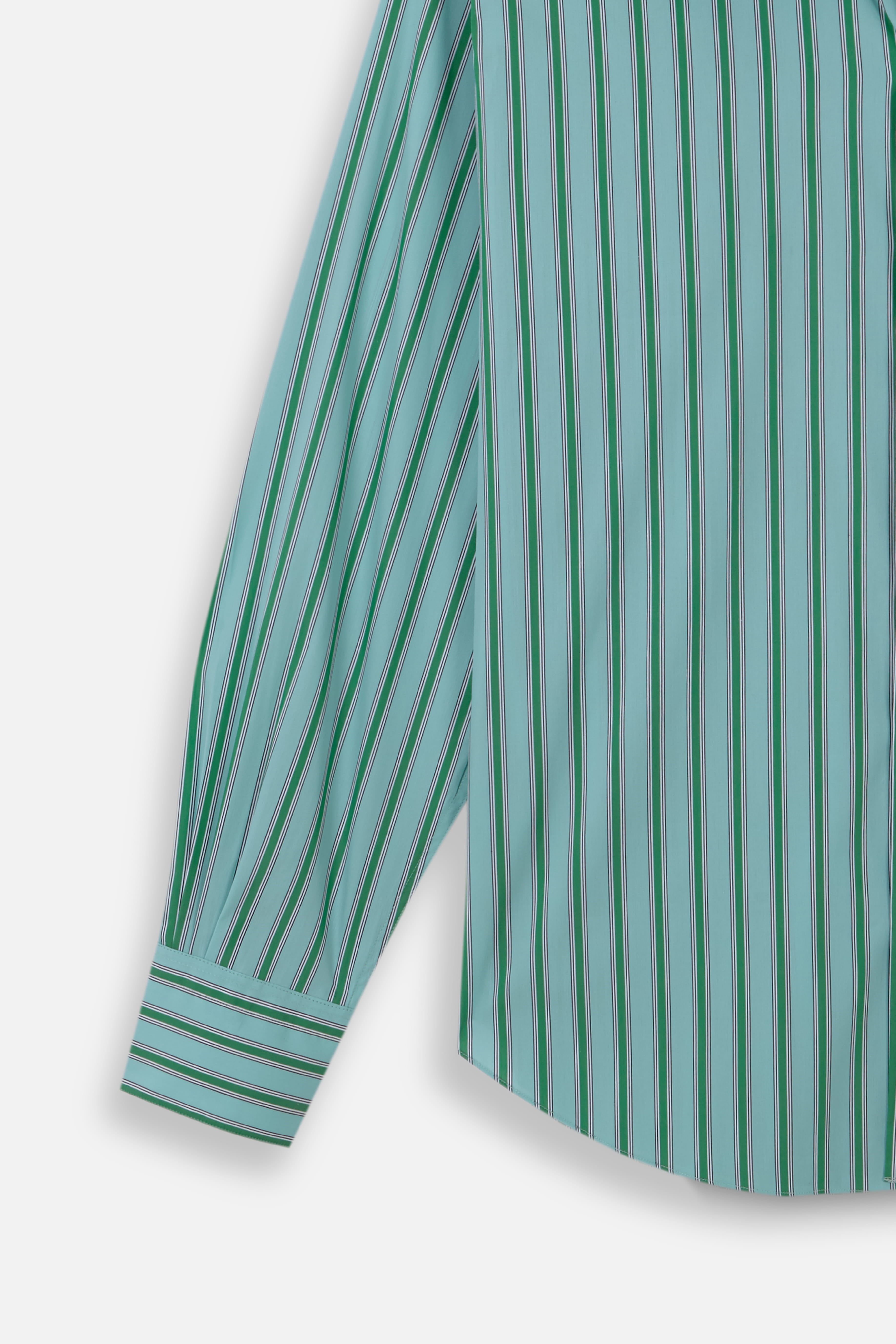 GREEN GREEN STRIPES NORMAL SHIRT
