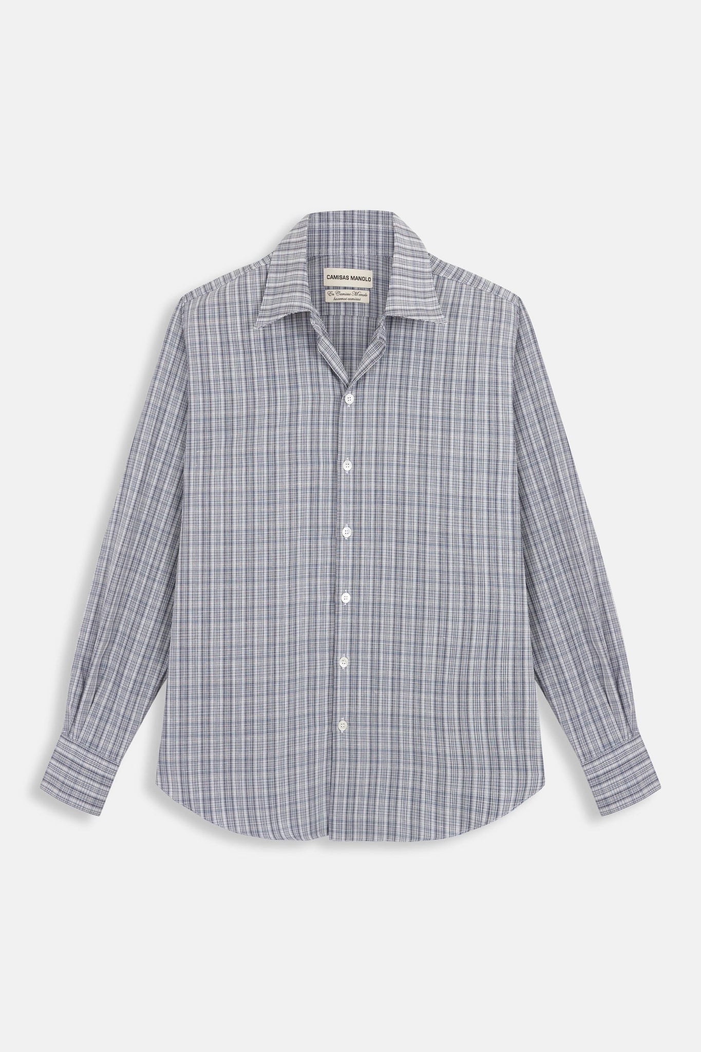 blue white multicheck normal shirt