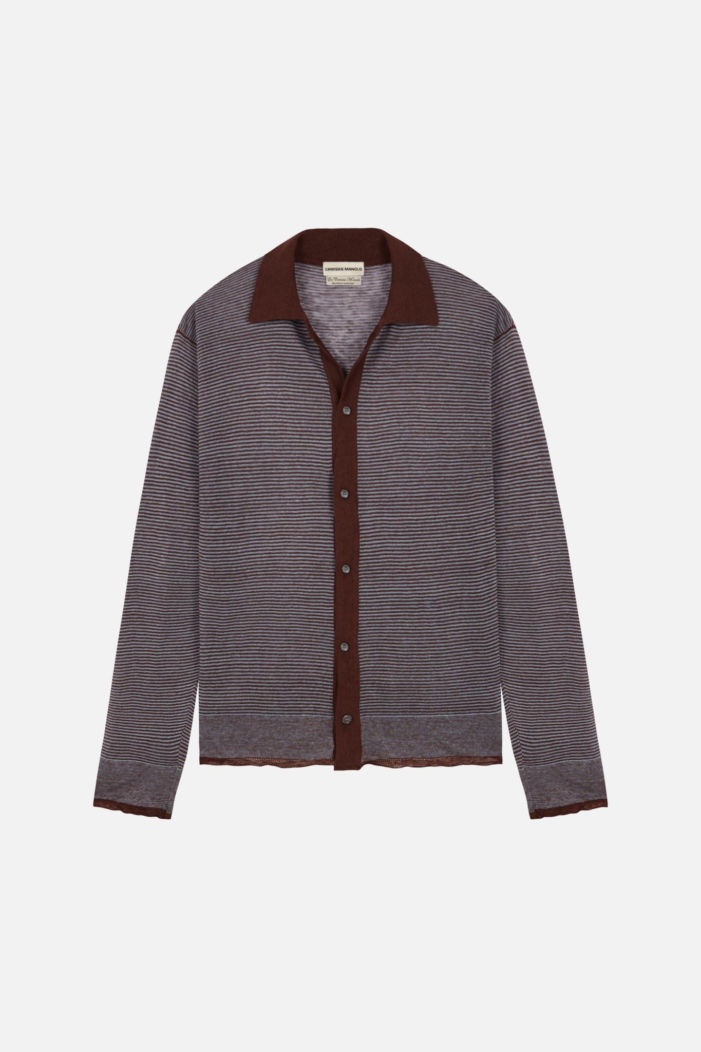 light blue/brown stripes knitted shirt