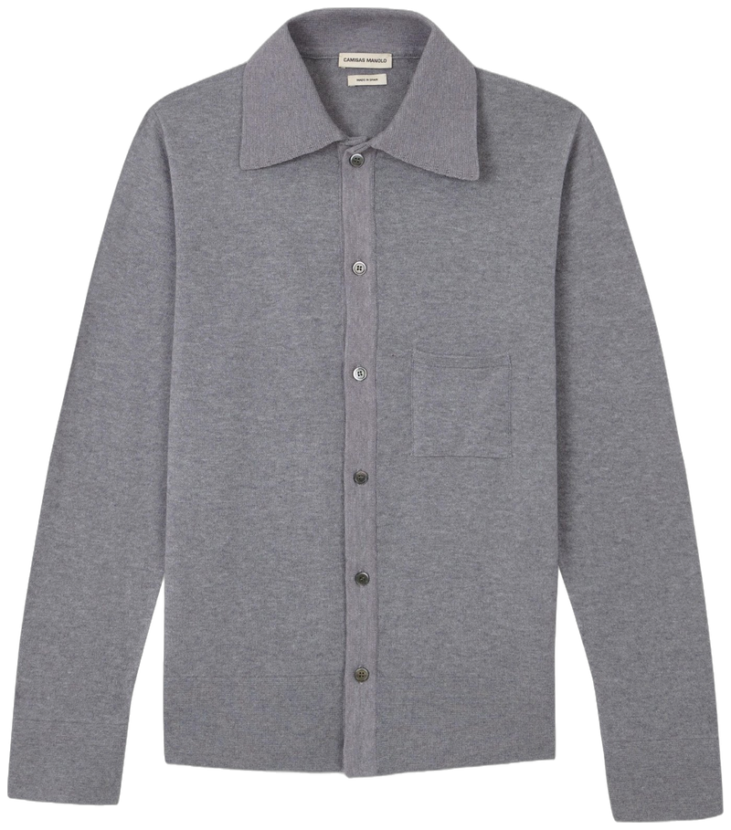 LIGHT GREY KNITTED SHIRT