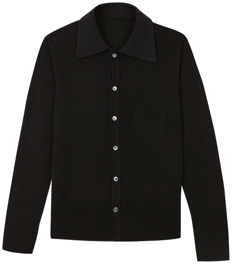 BLACK KNITTED SHIRT
