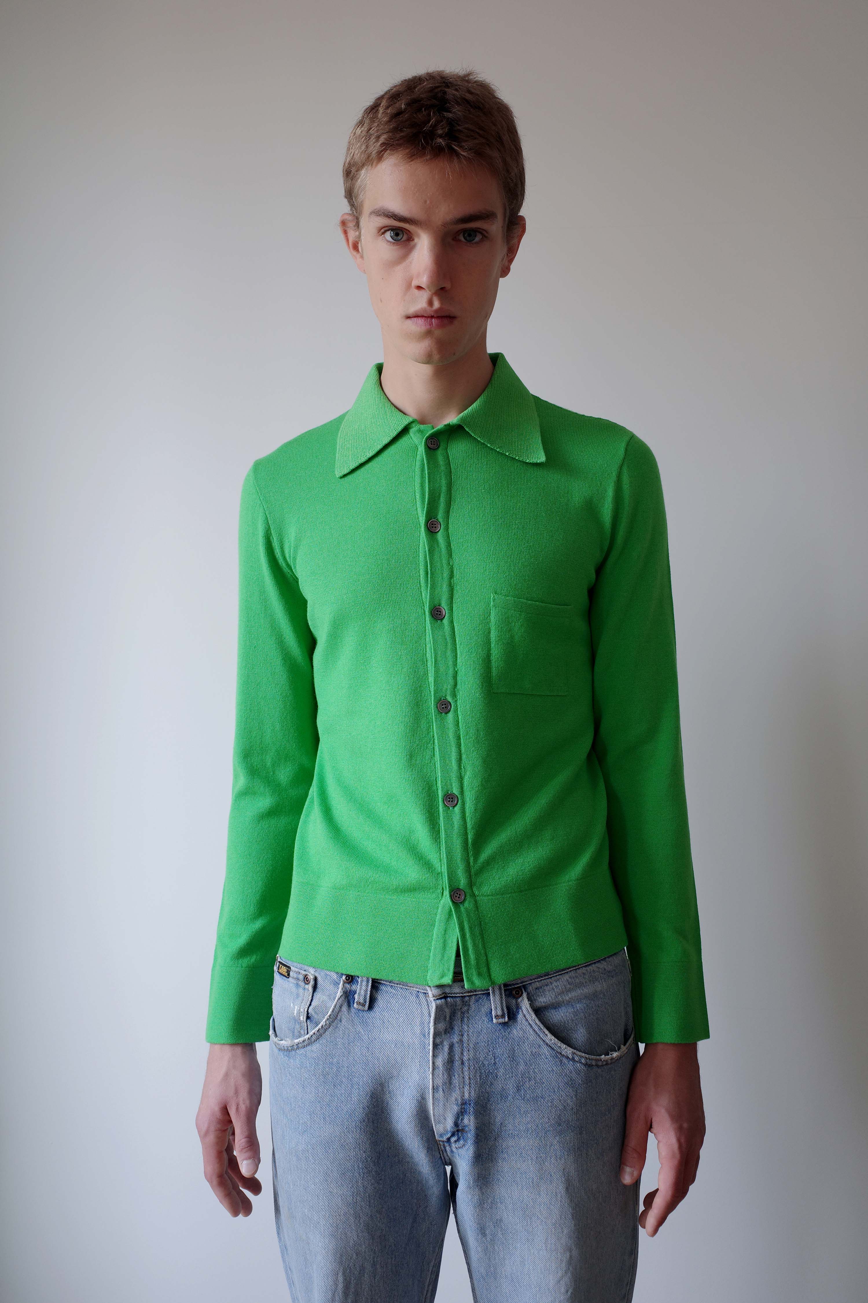 CLASSIC GREEN KNITTED SHIRT