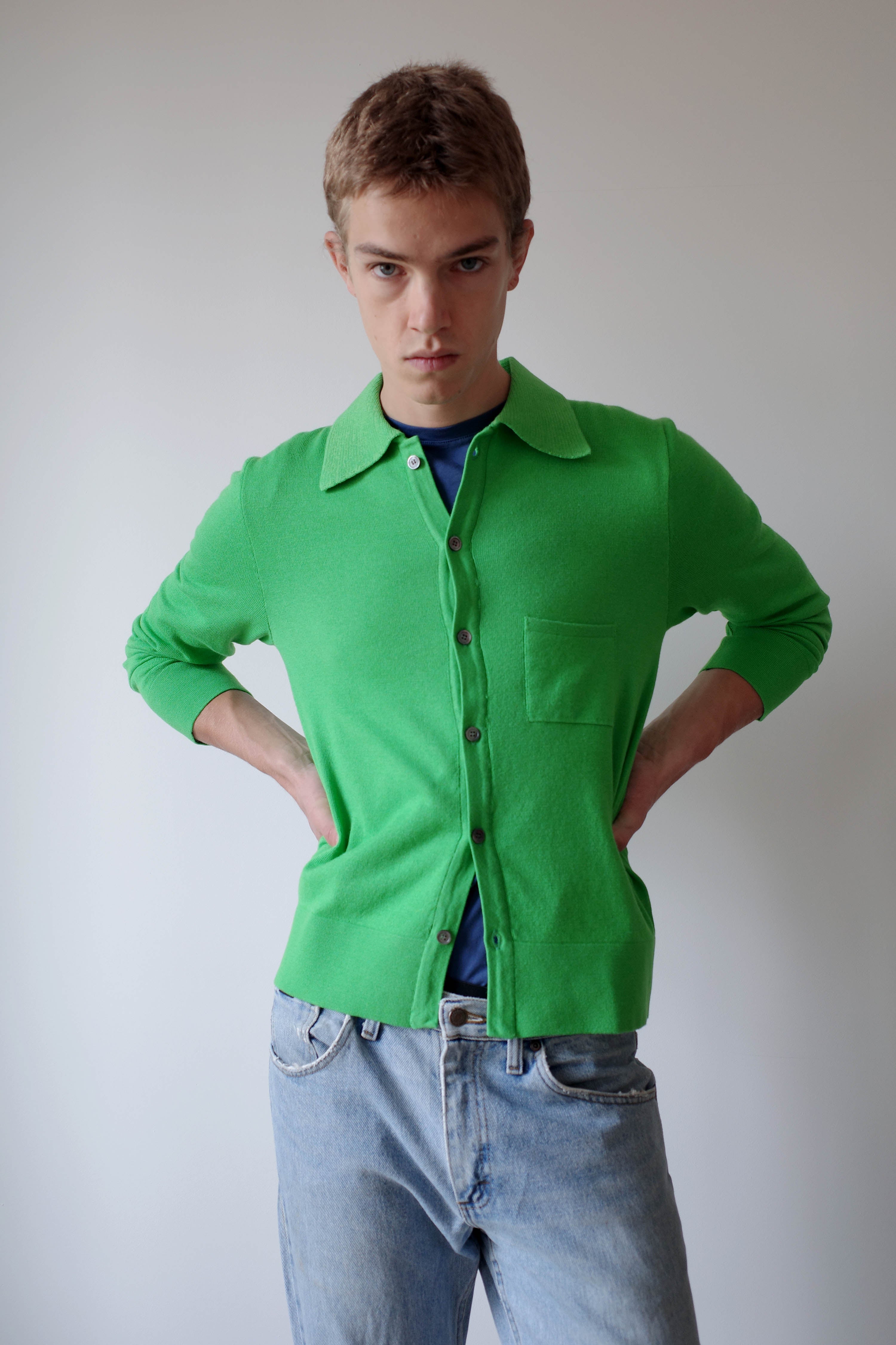CLASSIC GREEN KNITTED SHIRT