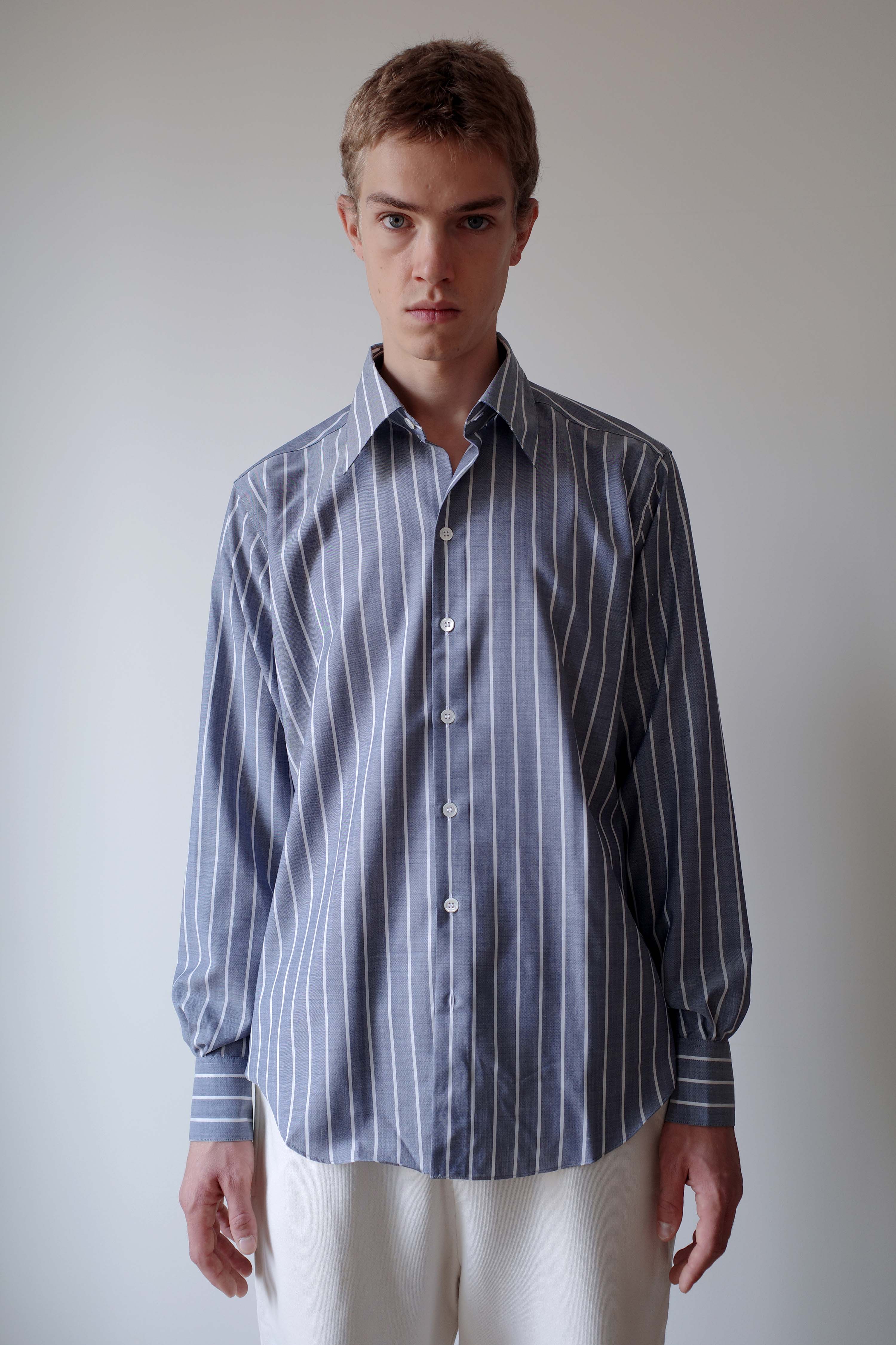 BLUE WHITE STRIPES NORMAL SHIRT