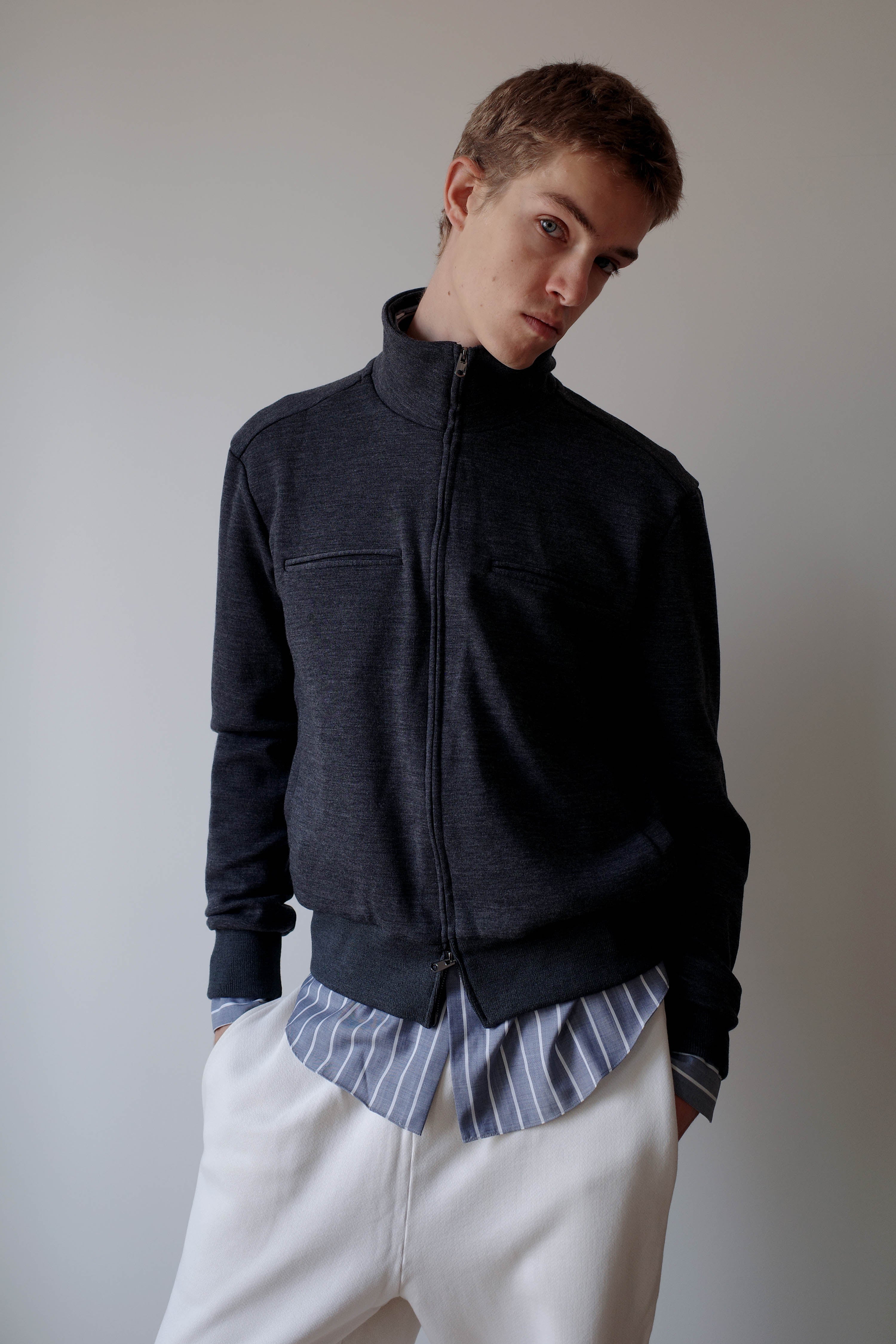 GREY JERSEY CM JACKET
