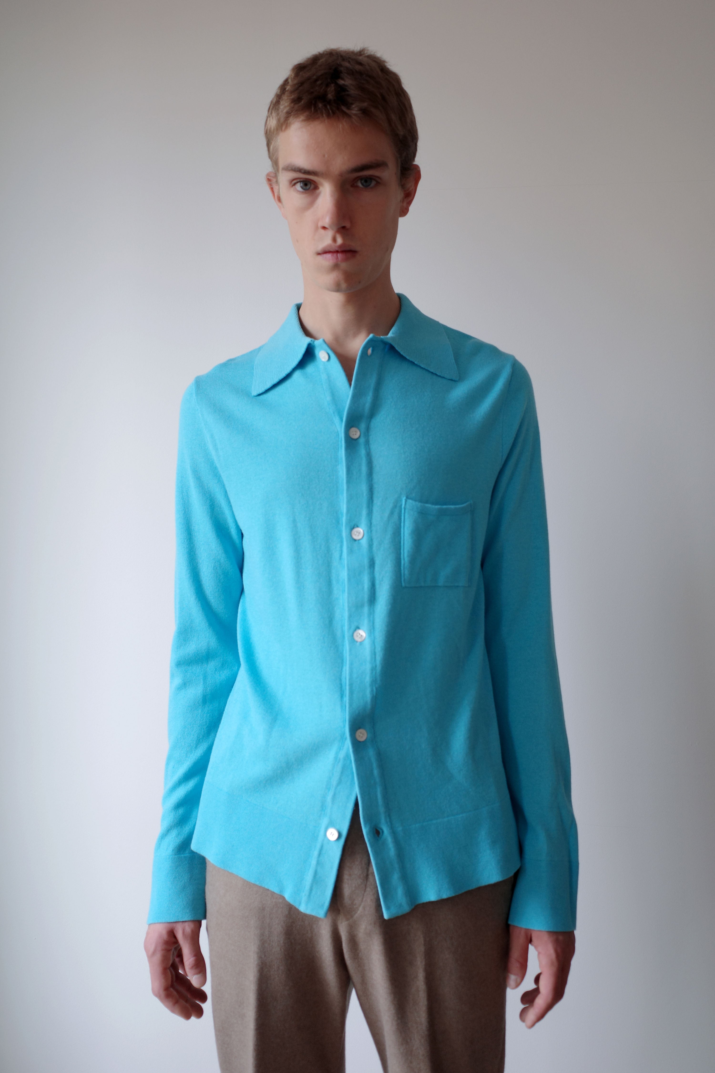 TURQUOISE KNITTED SHIRT