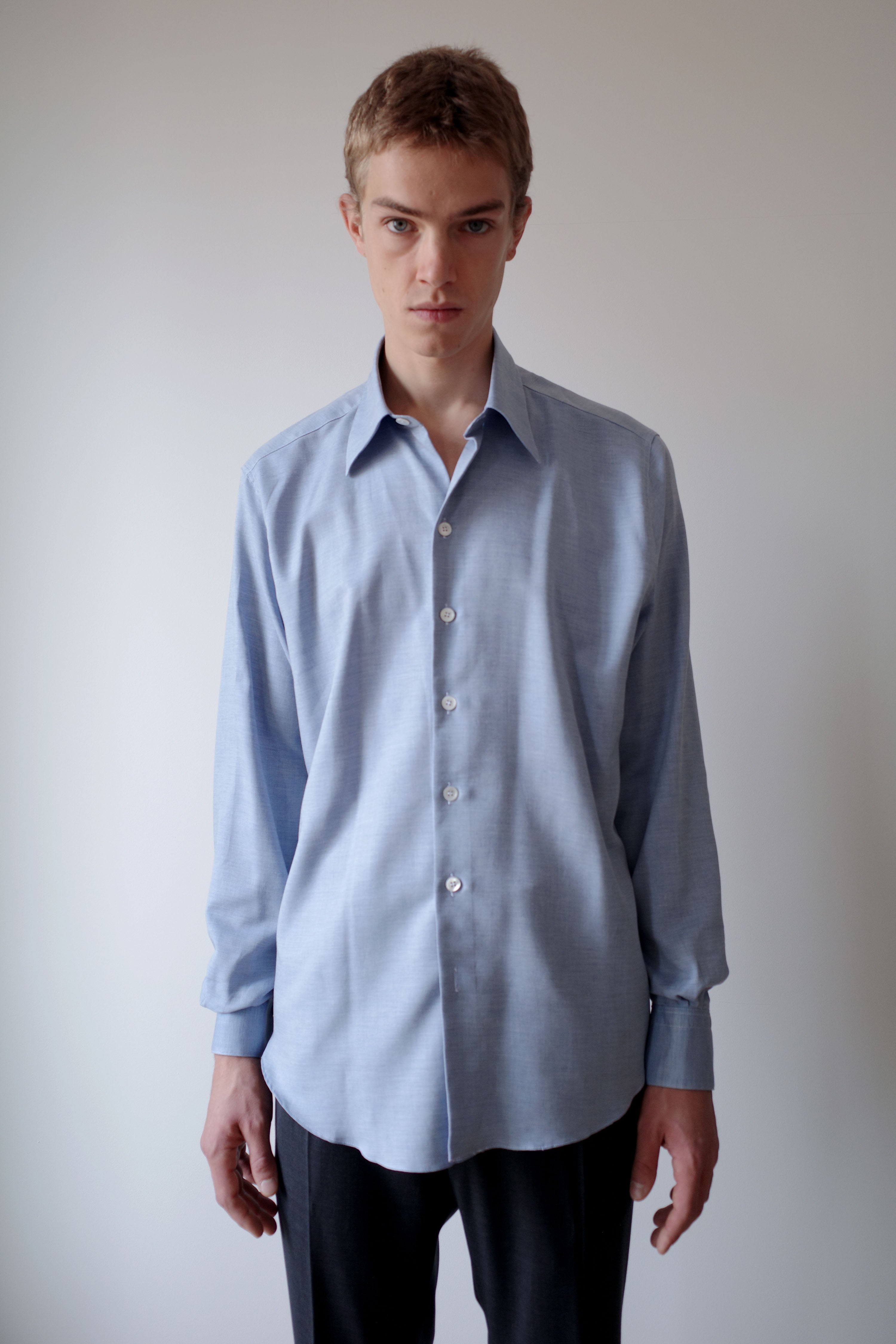LIGHT BLUE MELANGE NORMAL SHIRT