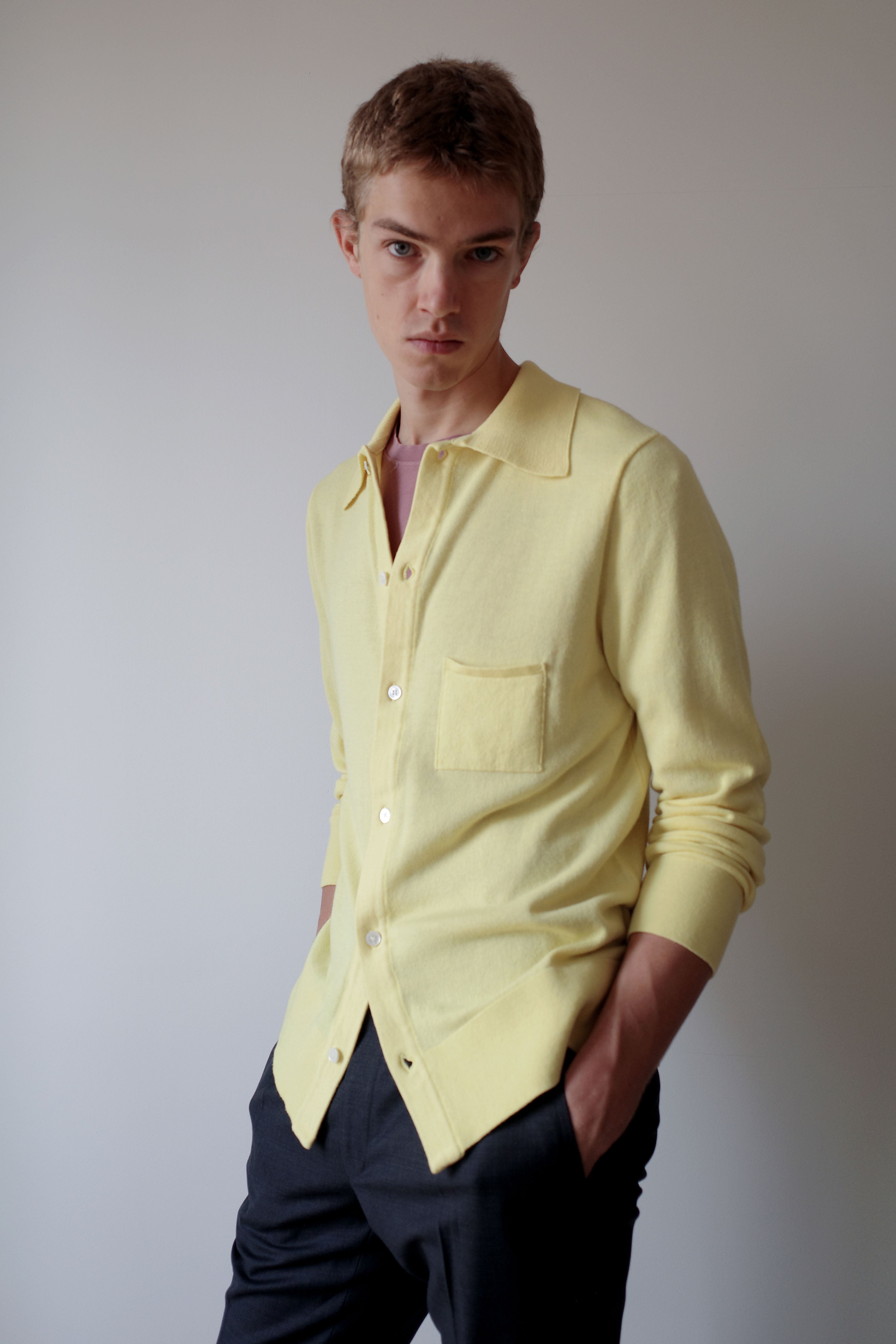 YELLOW KNITTED SHIRT