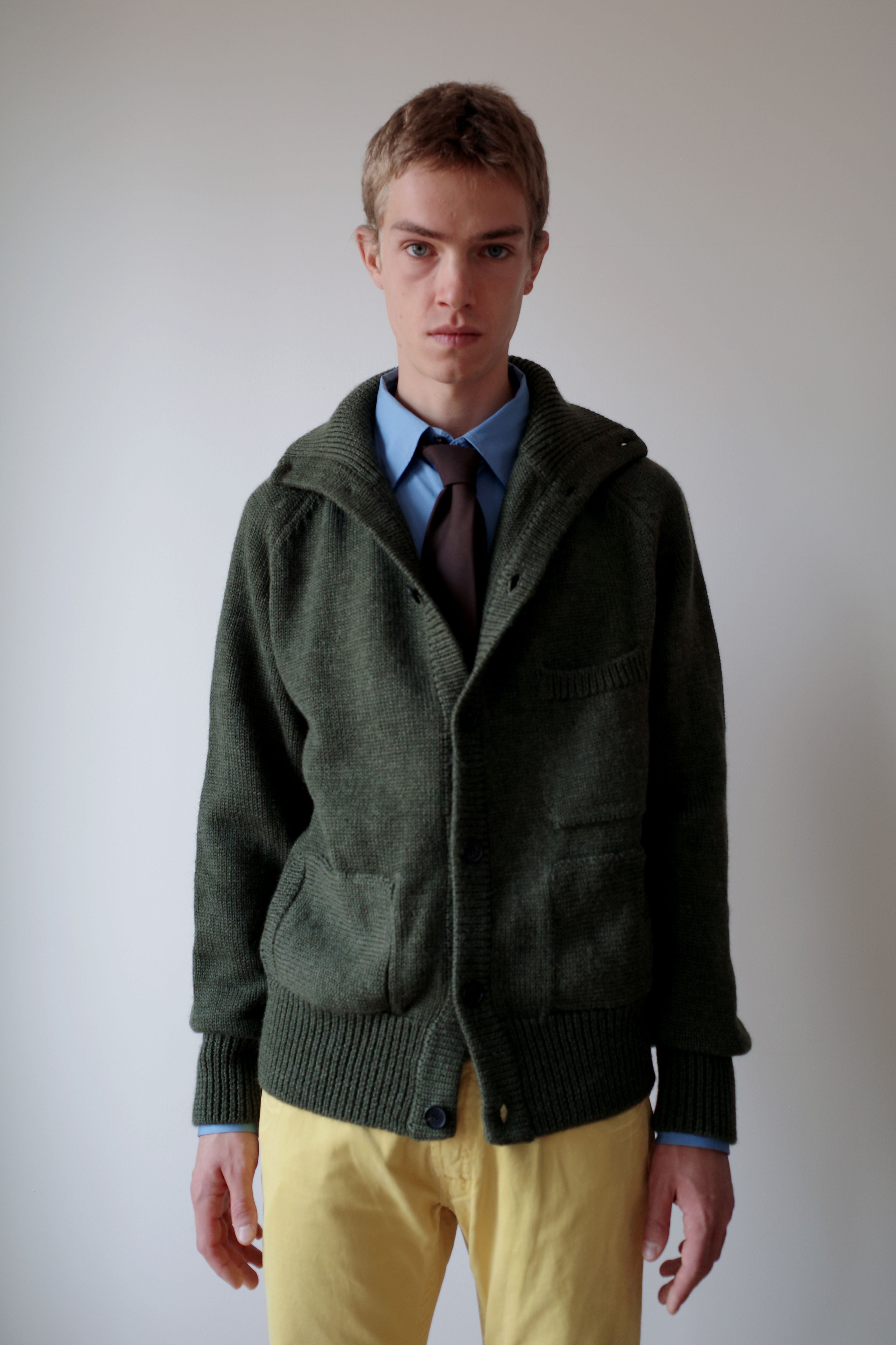 FOREST GREEN KNITTED JACKET
