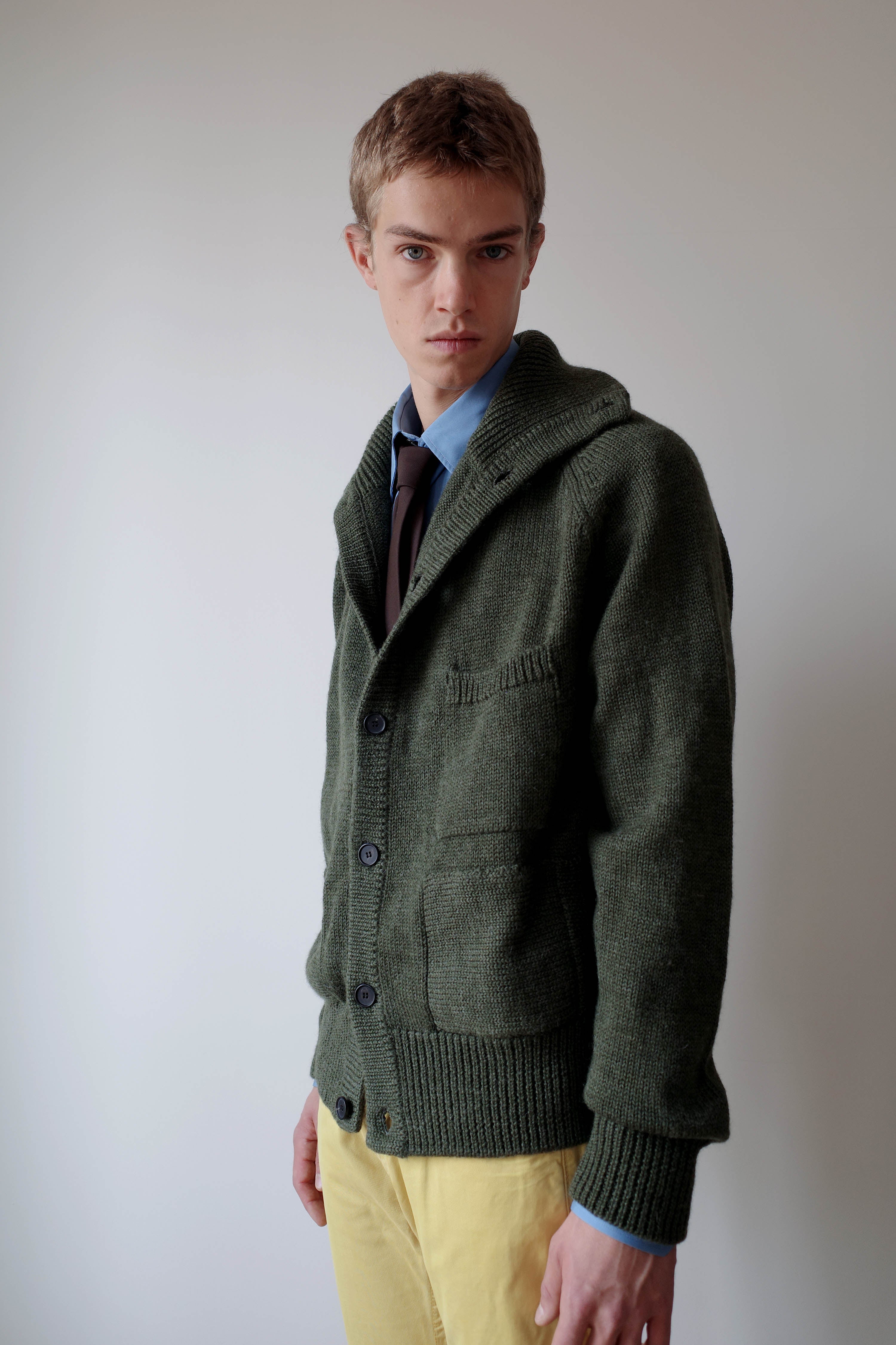 FOREST GREEN KNITTED JACKET