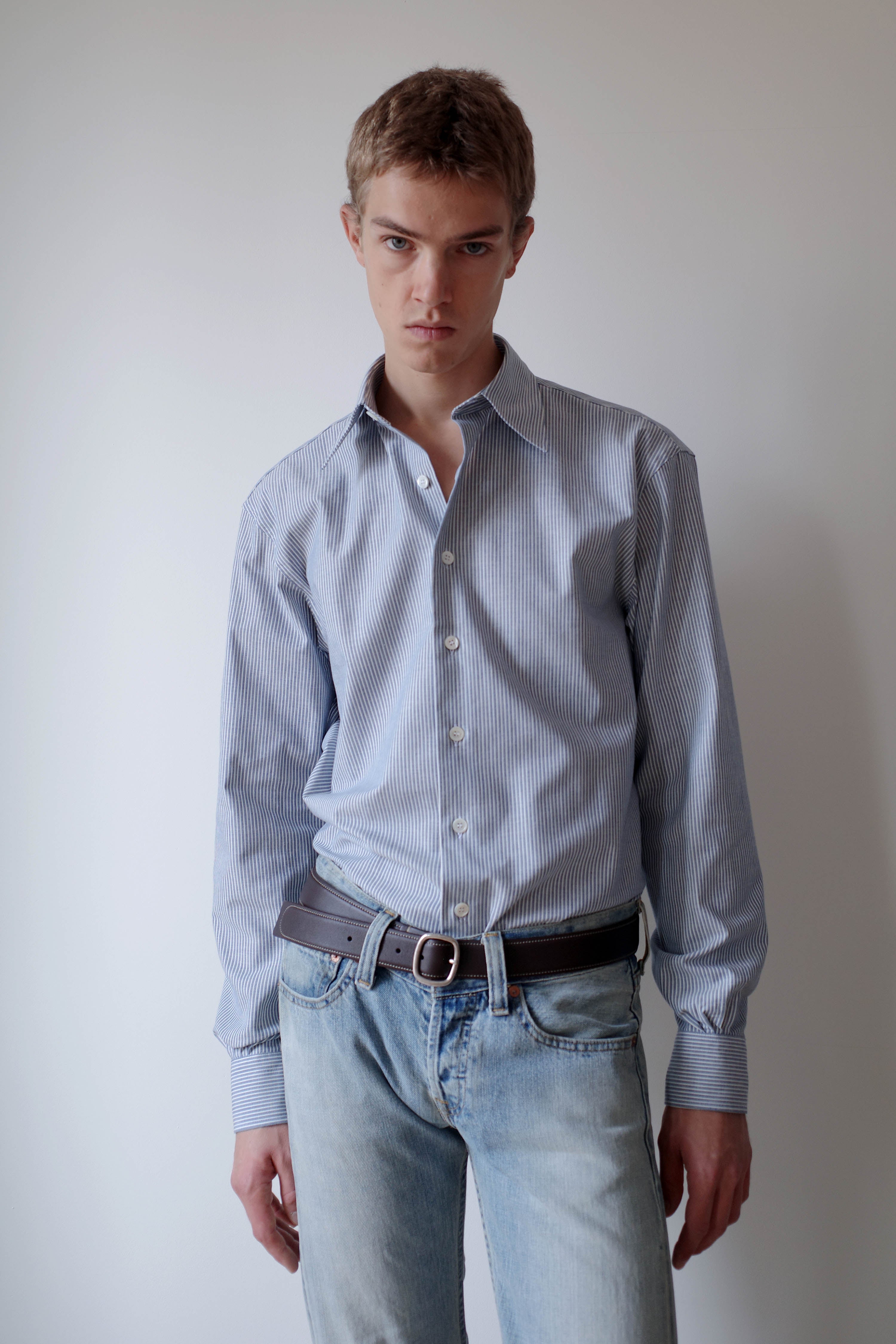 BLUE/WHITE STRIPES CAMISA SHIRT