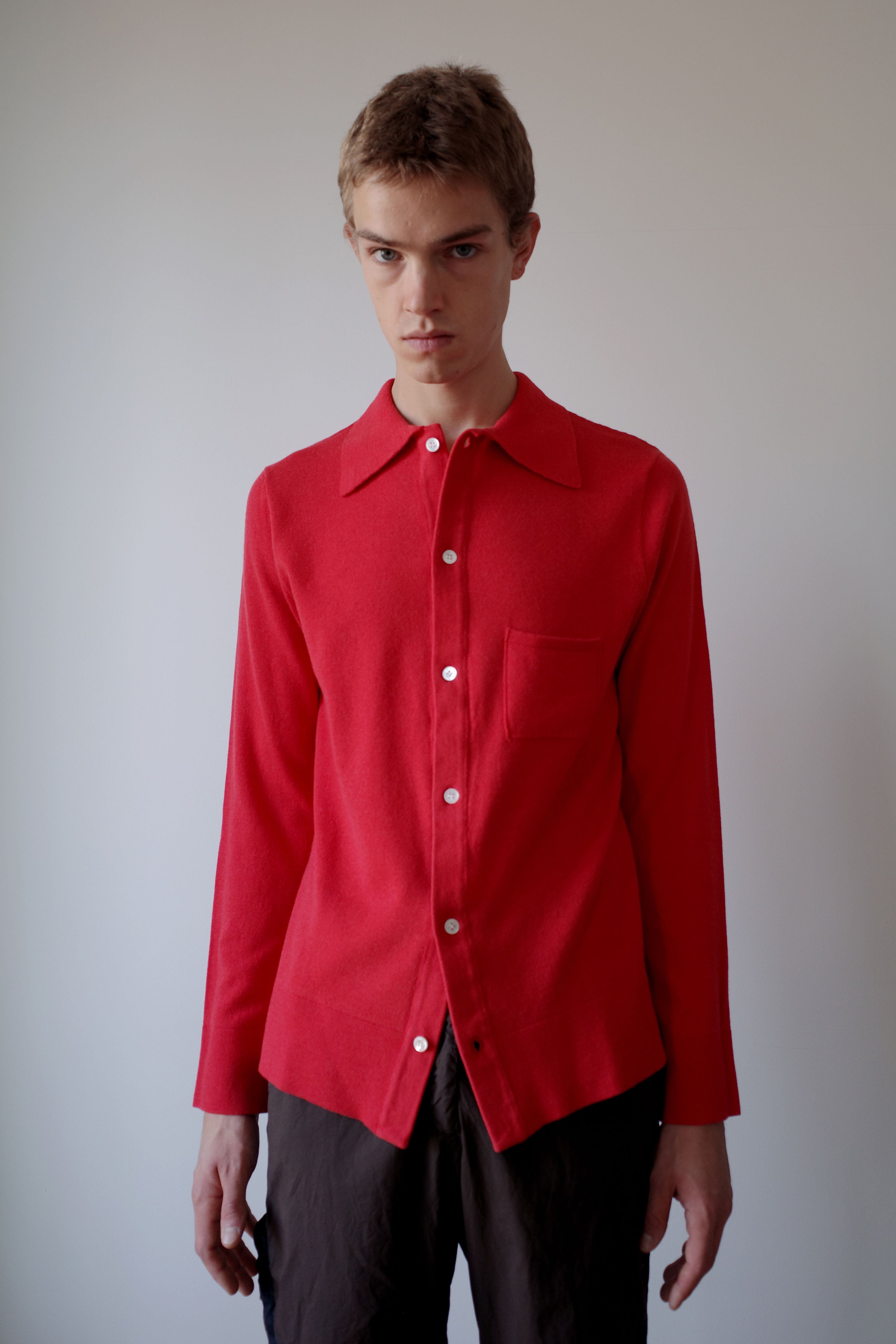 RED KNITTED SHIRT