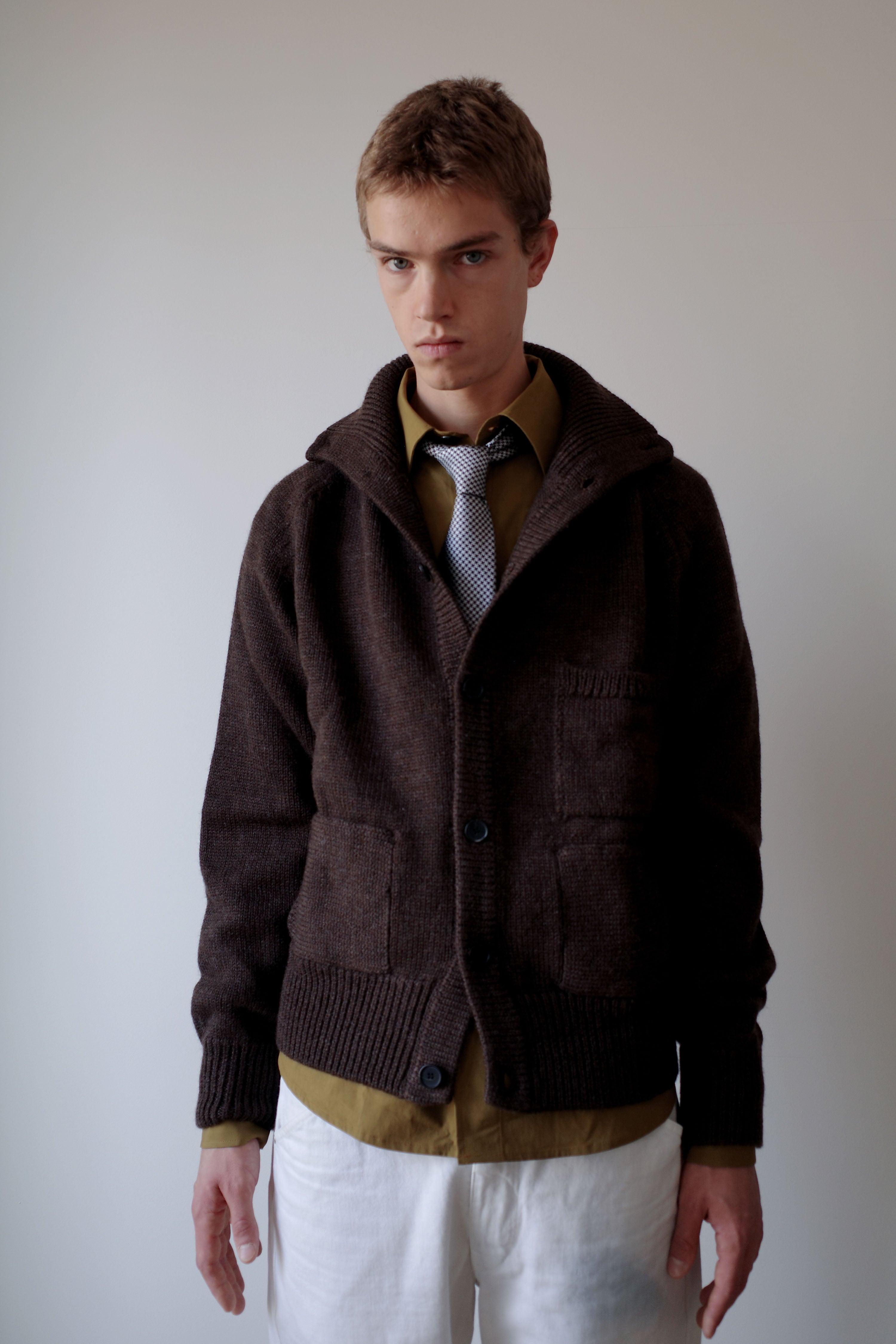 BROWN KNITTED JACKET