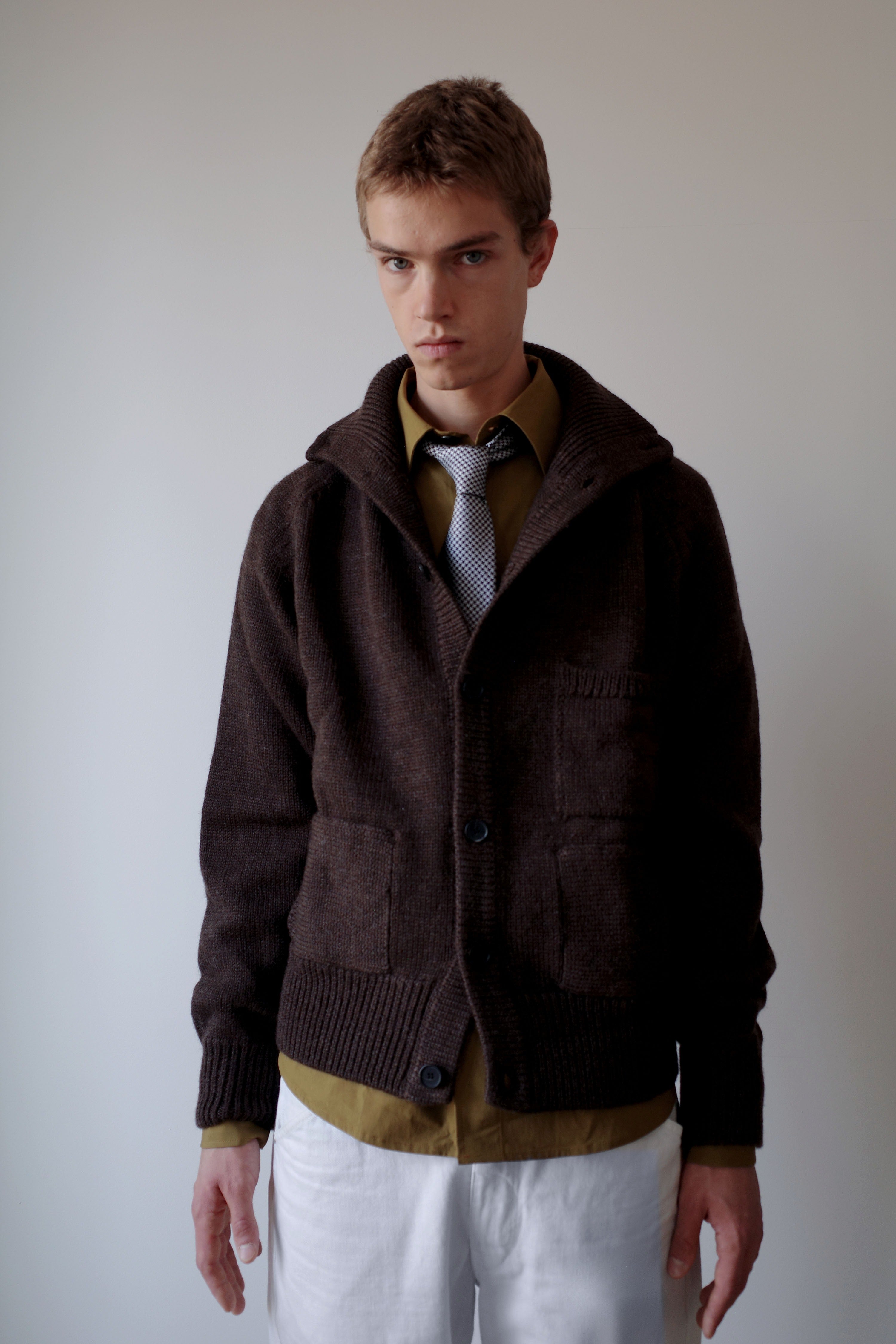 BROWN KNITTED JACKET