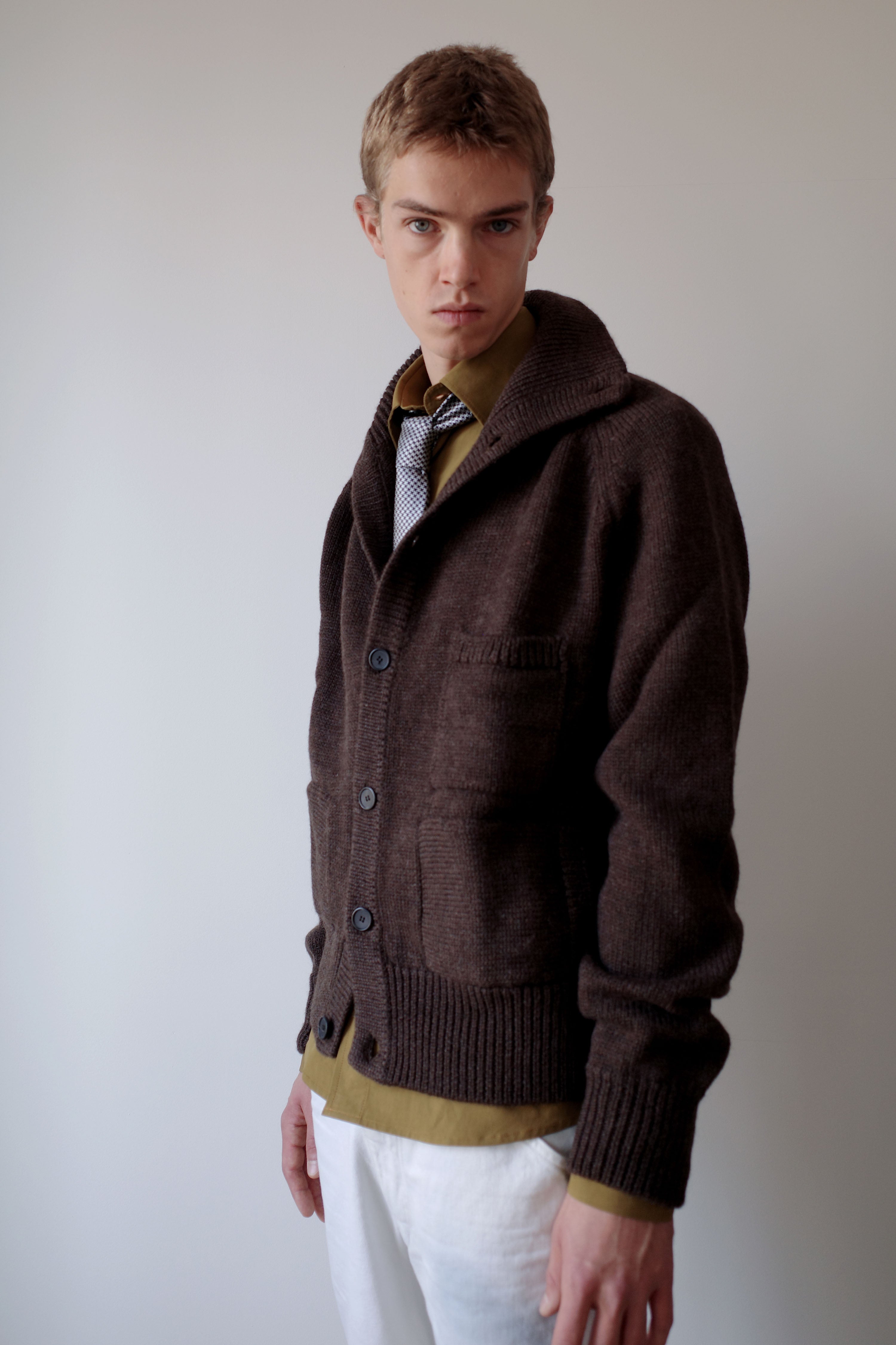 BROWN KNITTED JACKET