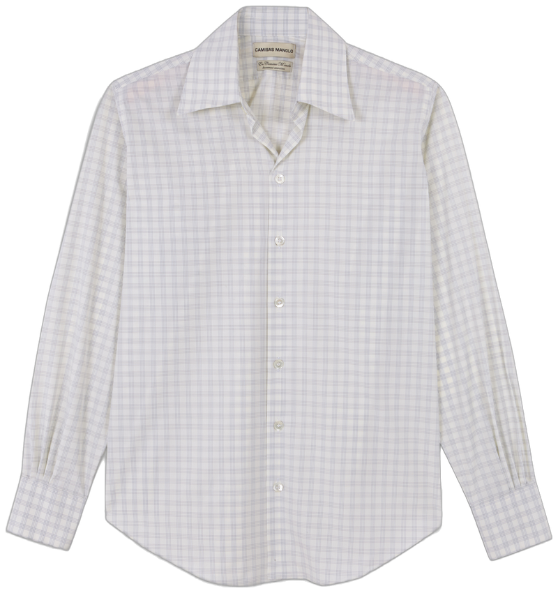 WHITE GREY CHECKS NORMAL SHIRT