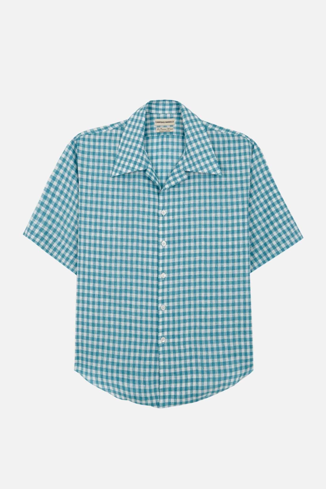 BLUE GINGHAM CHECK SCHOOL SHIRT - Camisas Manolo