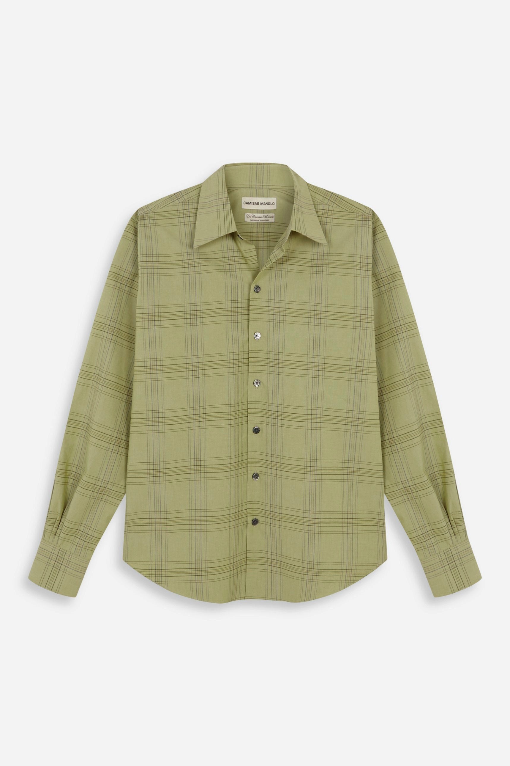 PALE GREEN BLUE CHECKS NORMAL SHIRT