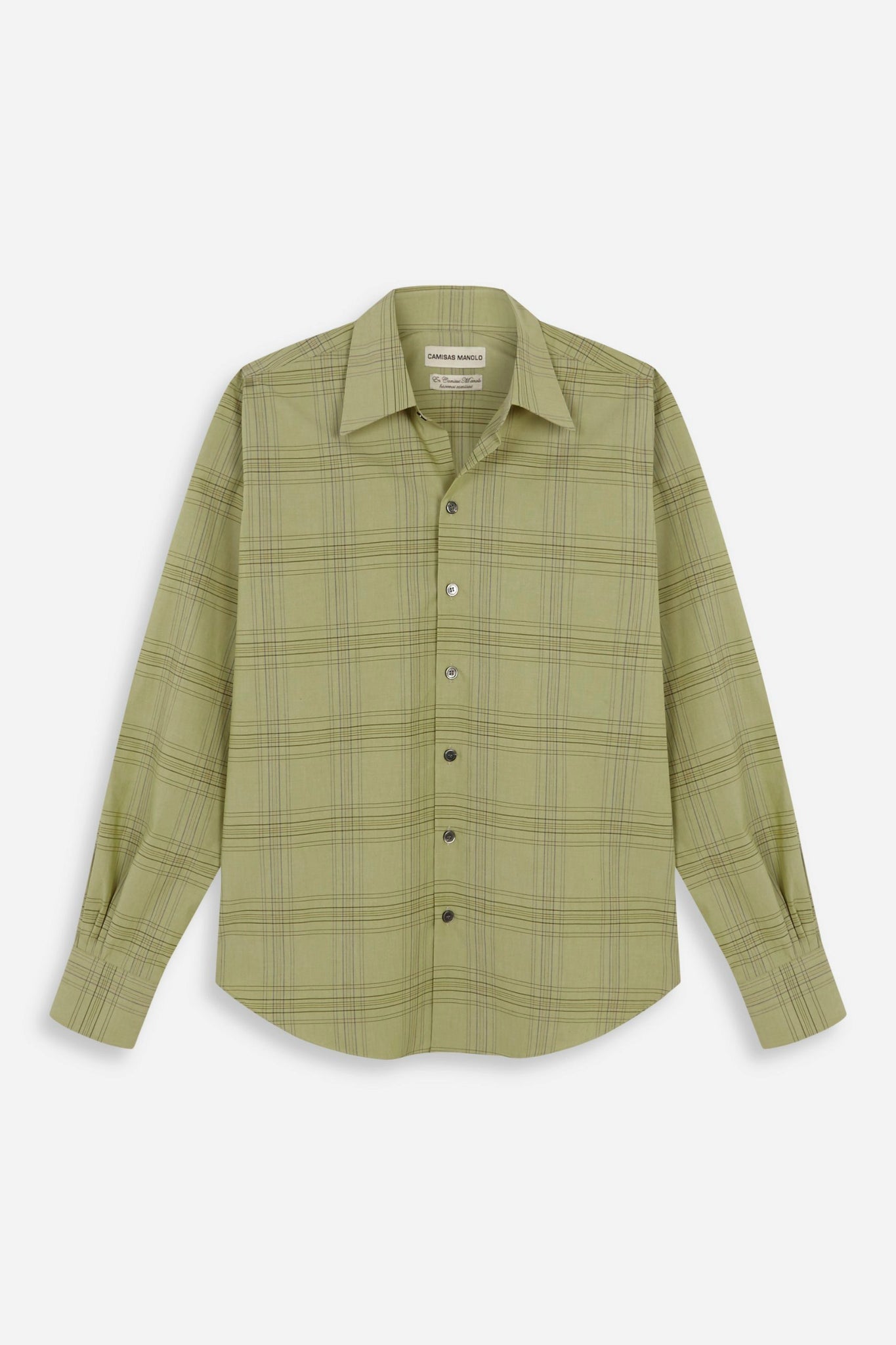 PALE GREEN BLUE CHECKS NORMAL SHIRT